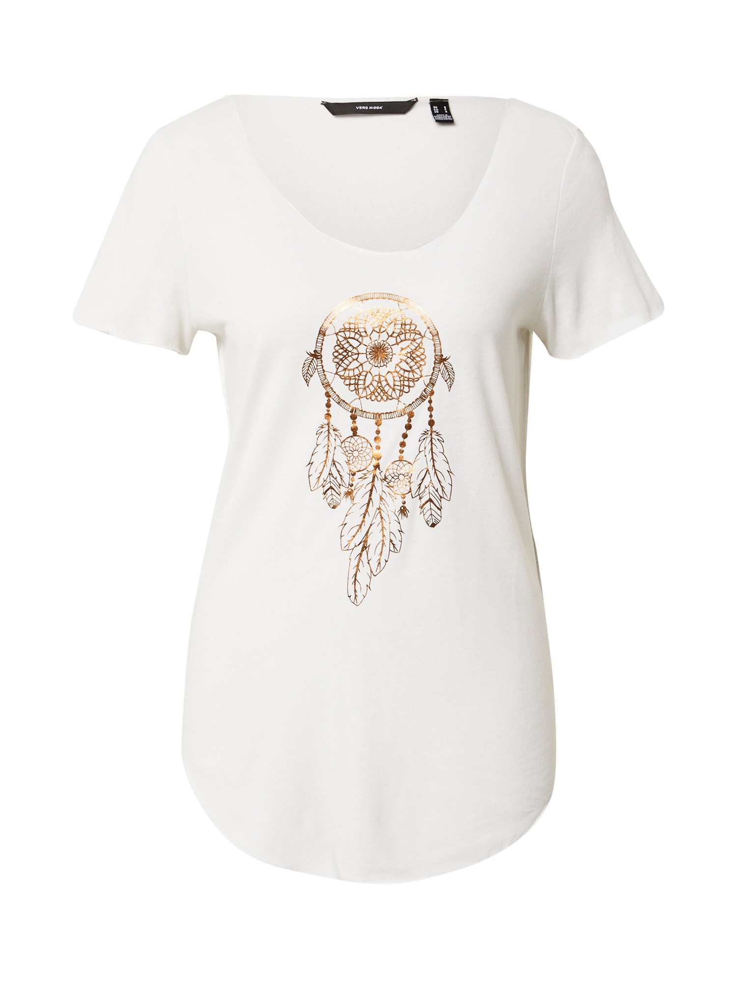 VERO MODA Majica 'LUA'  zlata / bela