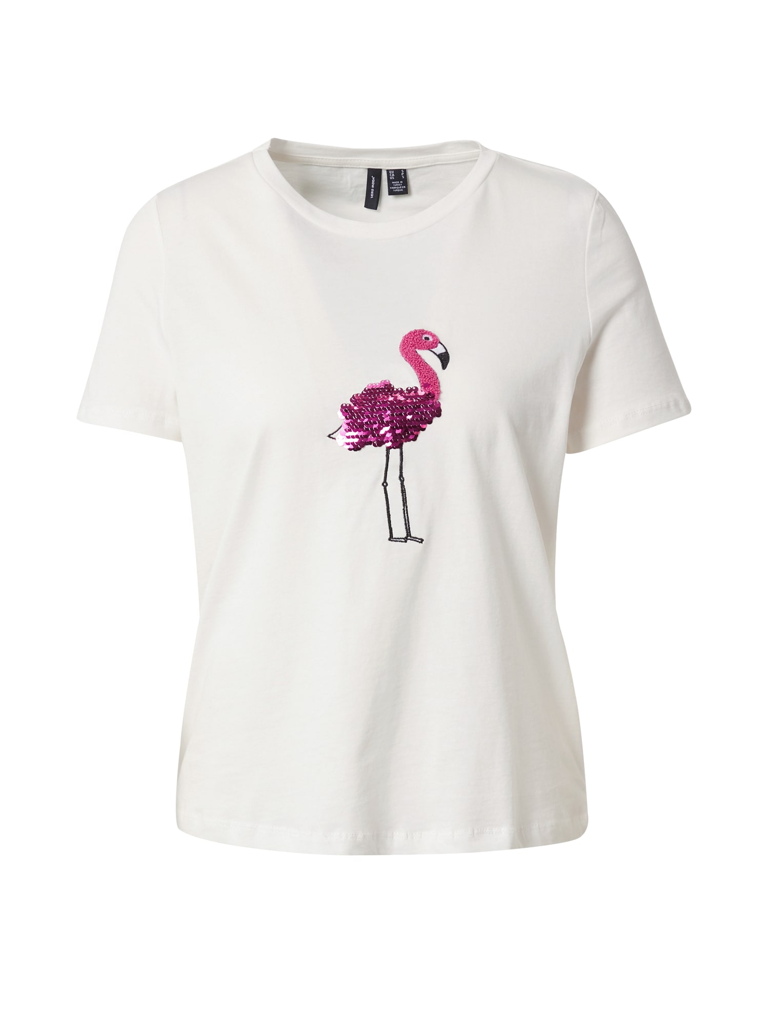 VERO MODA Majica  ciklama / črna / bela
