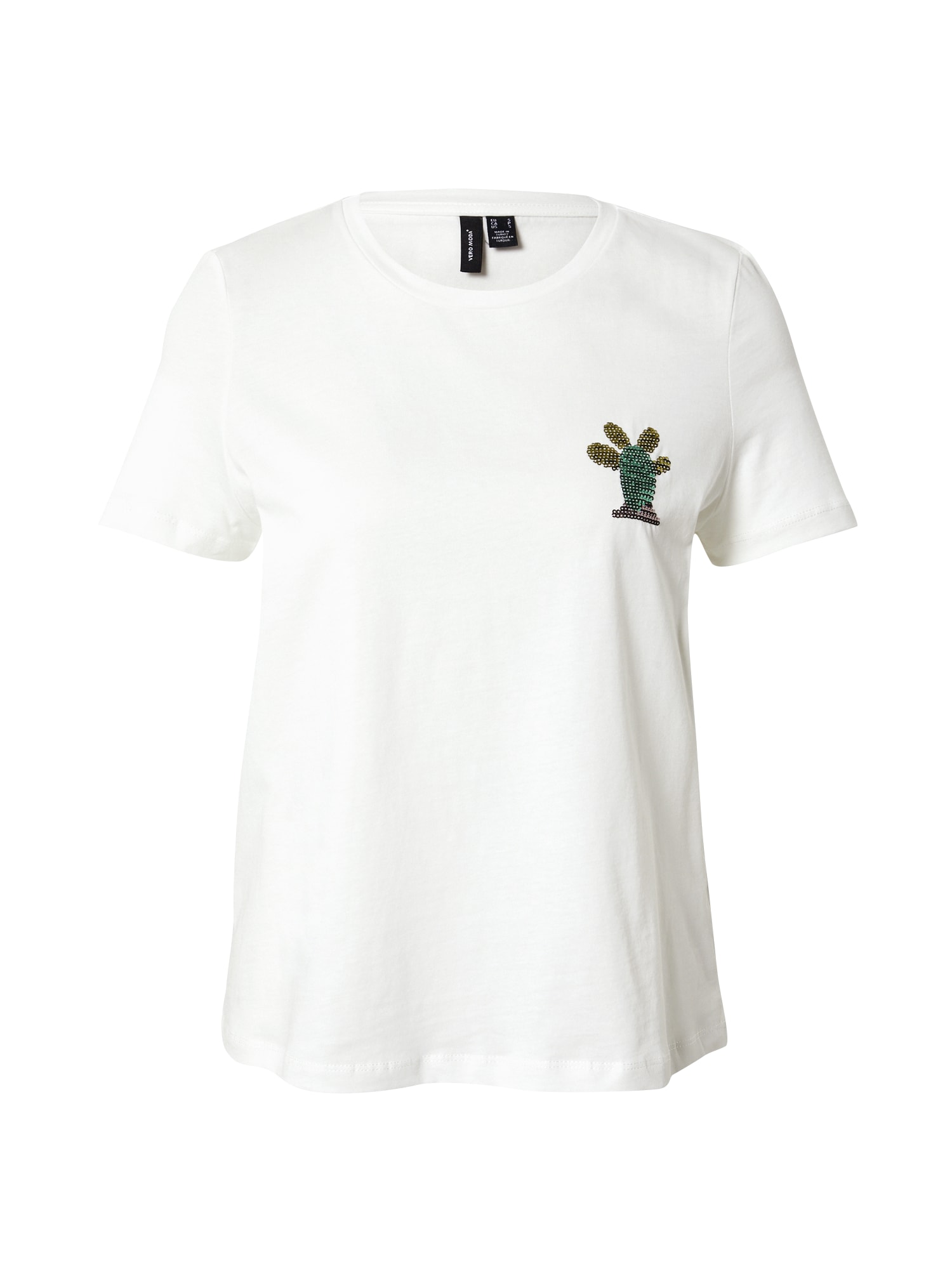 VERO MODA Majica  rumena / zelena / temno liila / bela