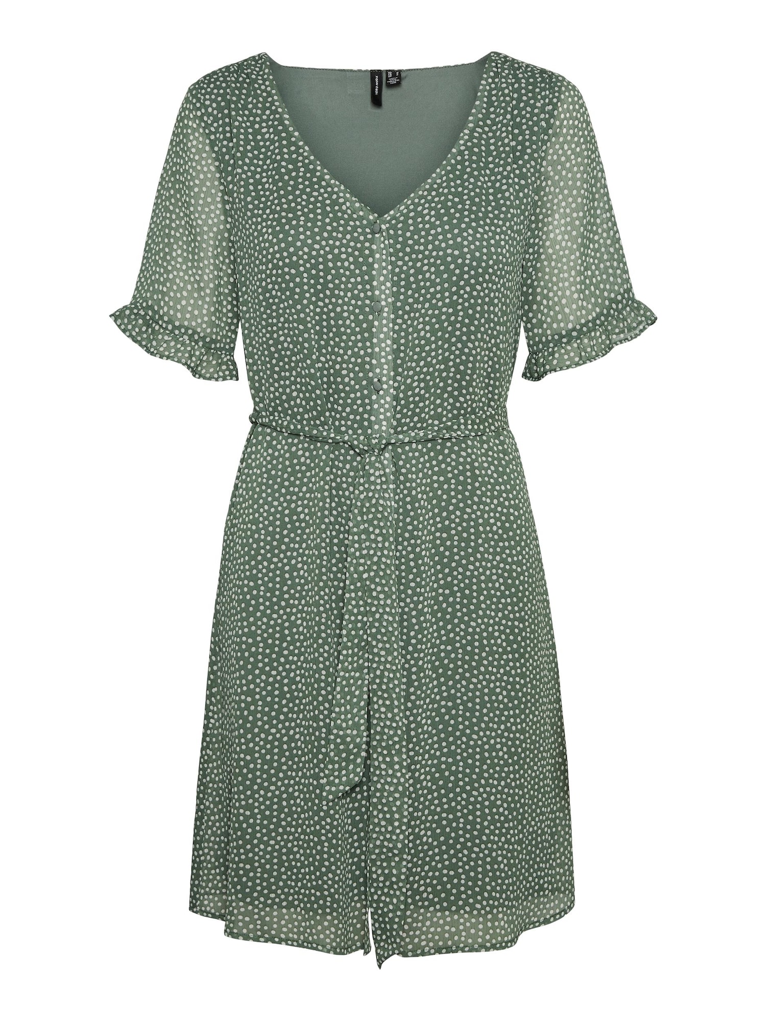 VERO MODA Obleka 'Caro'  zelena / bela