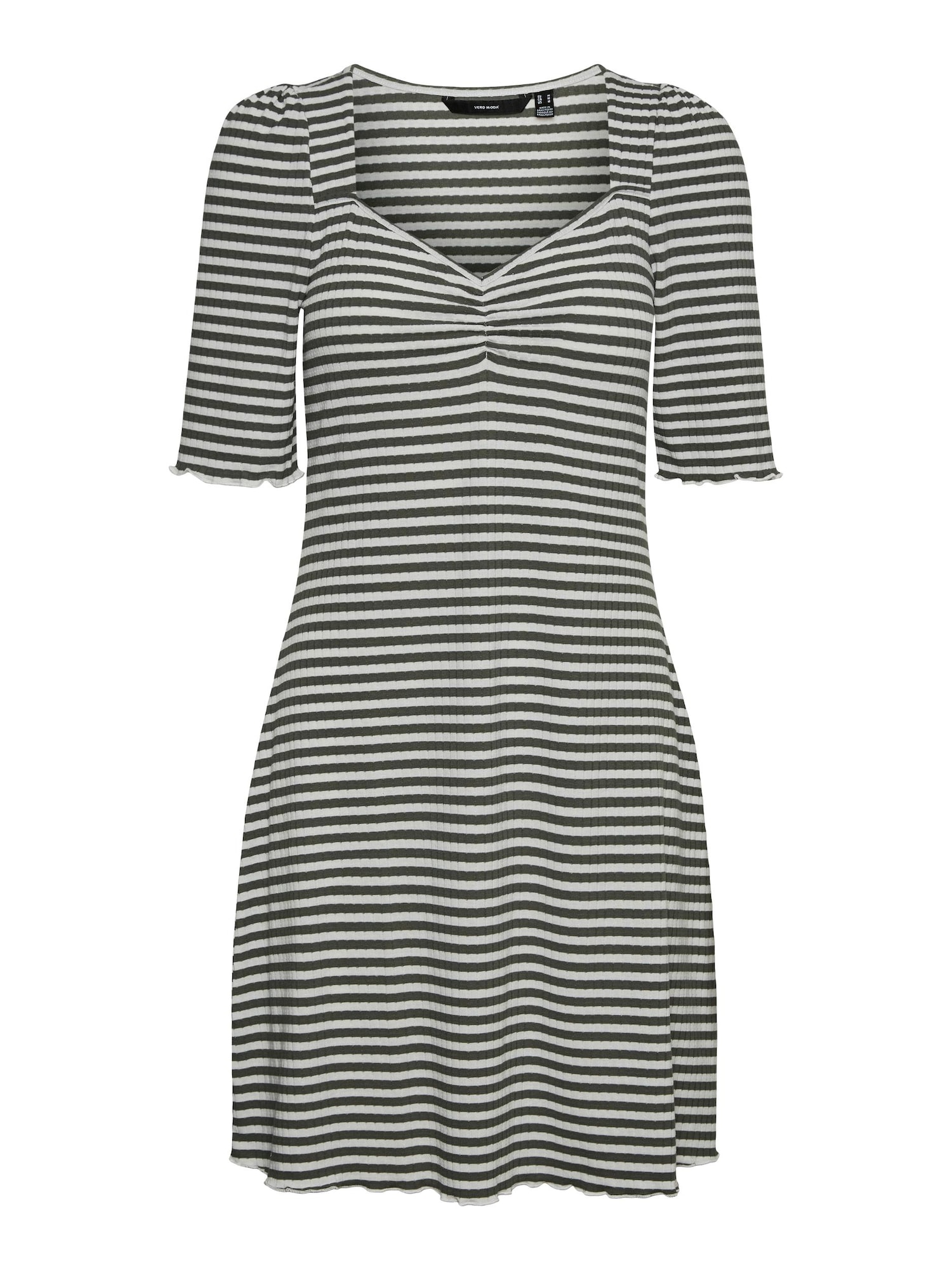 VERO MODA Obleka 'Gabi'  kaki / bela