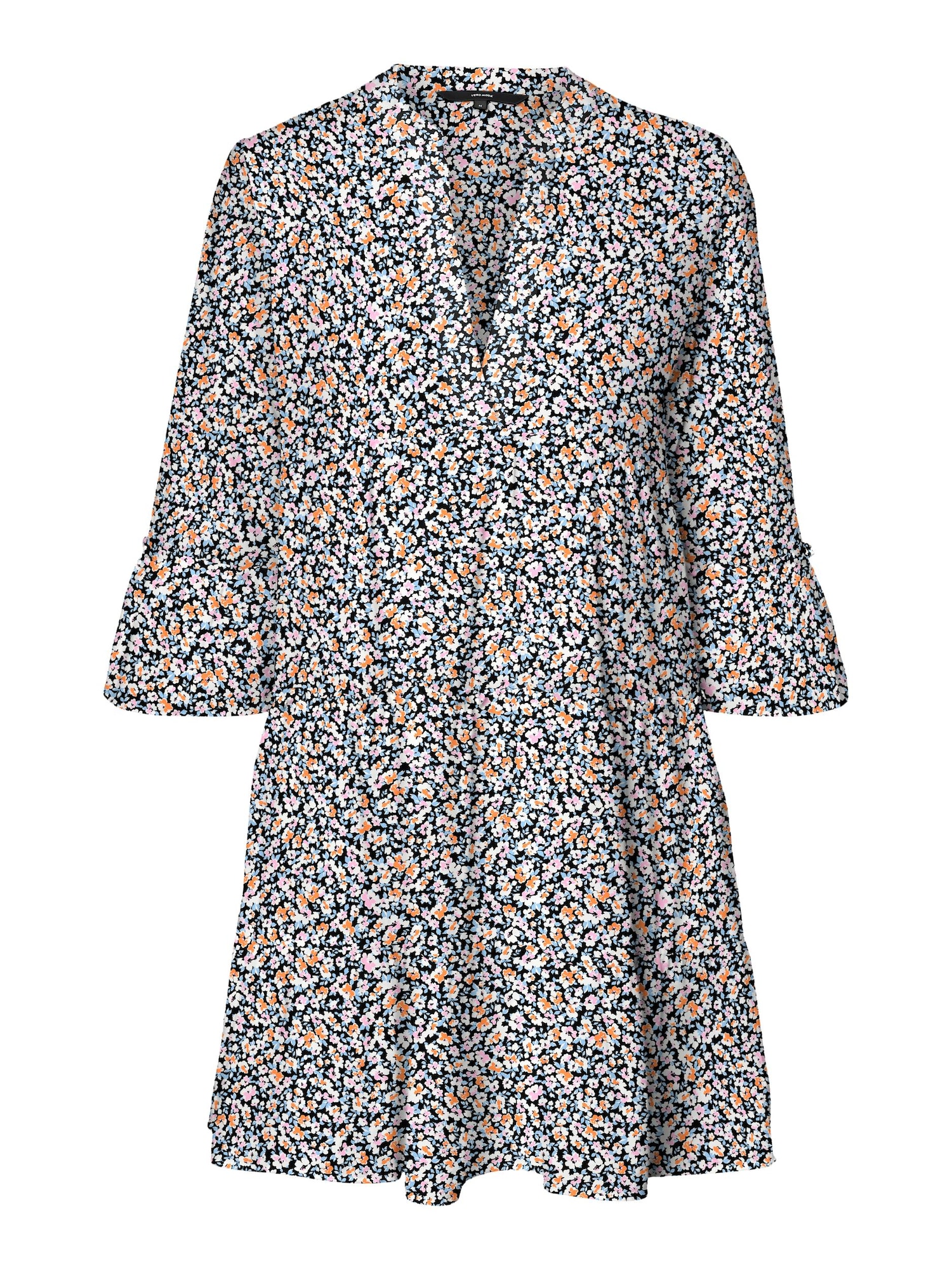 VERO MODA Obleka 'Heli'  svetlo modra / mauve / mandarina / črna / bela