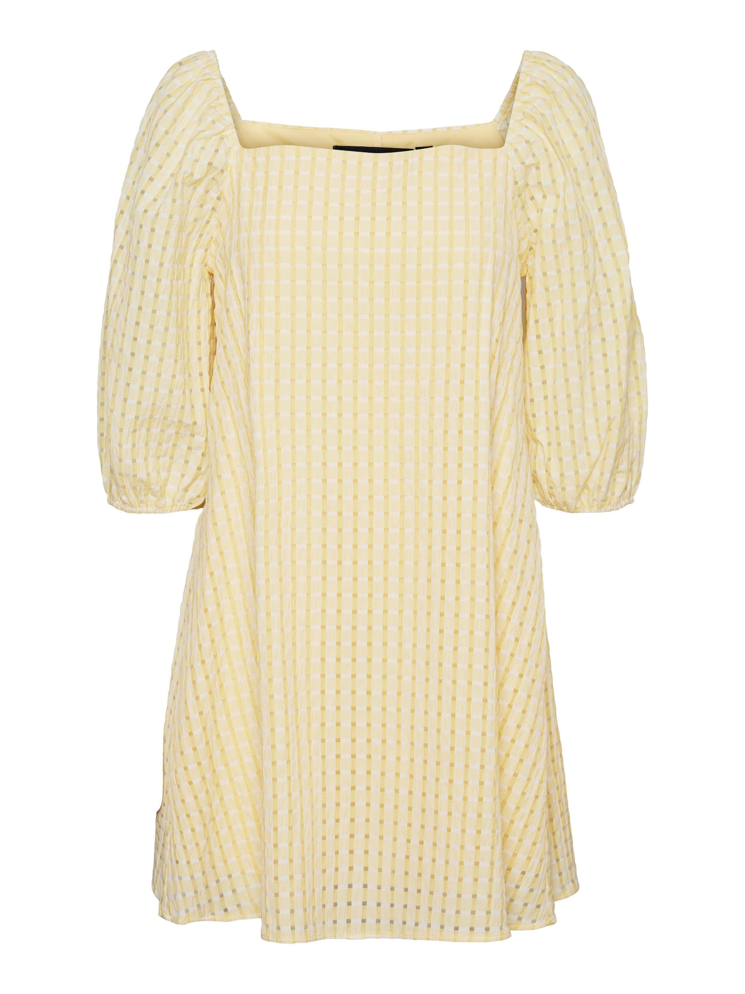 VERO MODA Obleka 'Kamryn'  rumena / pastelno rumena / bela