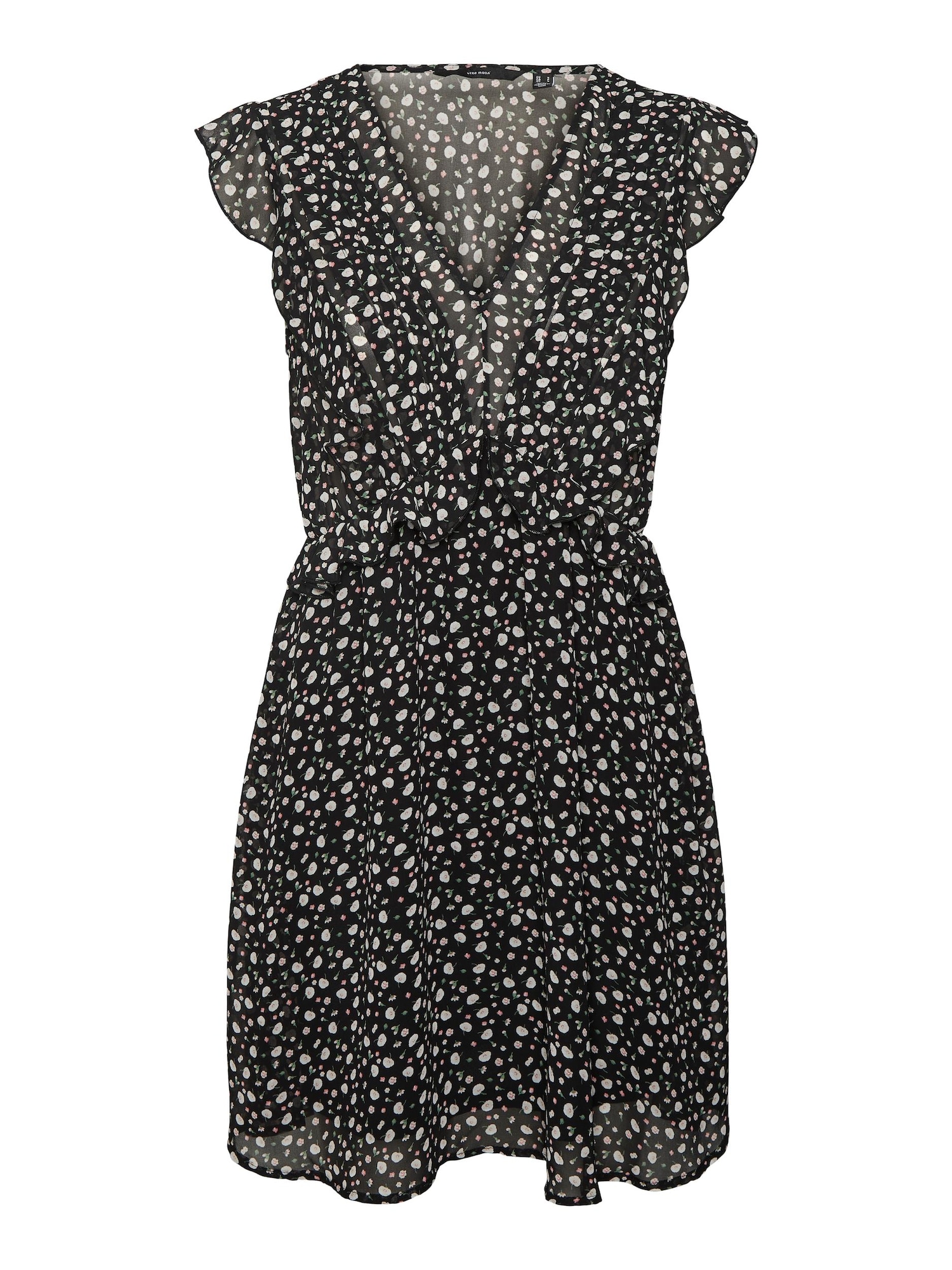 VERO MODA Obleka 'Loui'  travnato zelena / staro roza / črna / bela