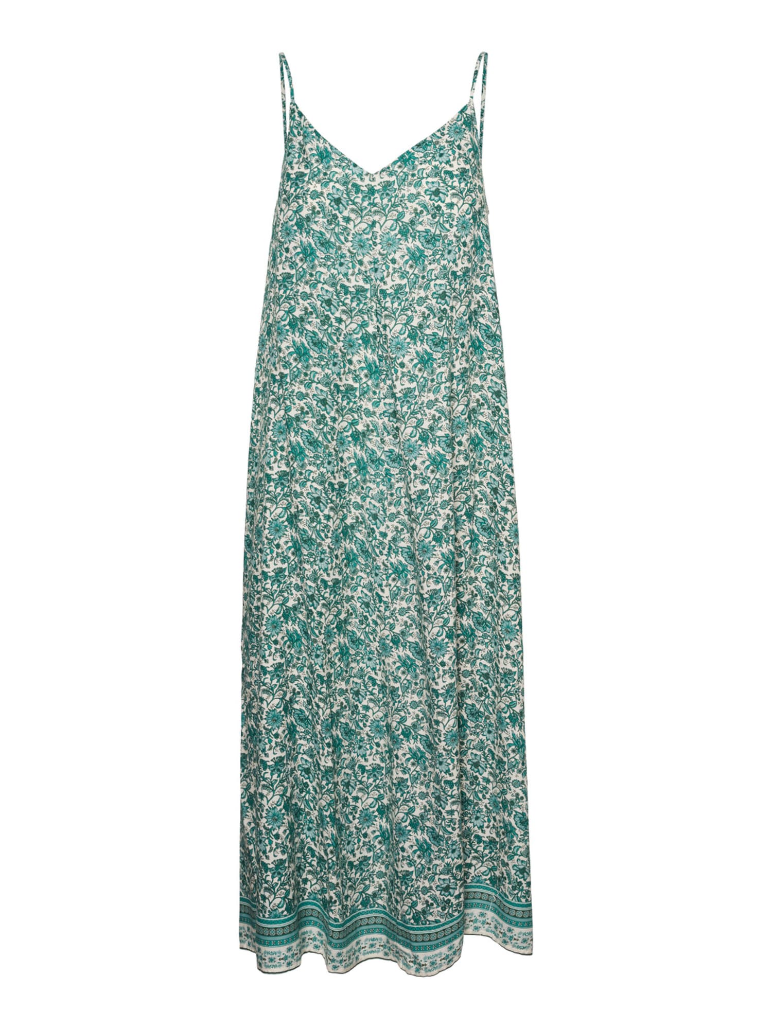 VERO MODA Obleka 'Sana'  siva / zelena / bela