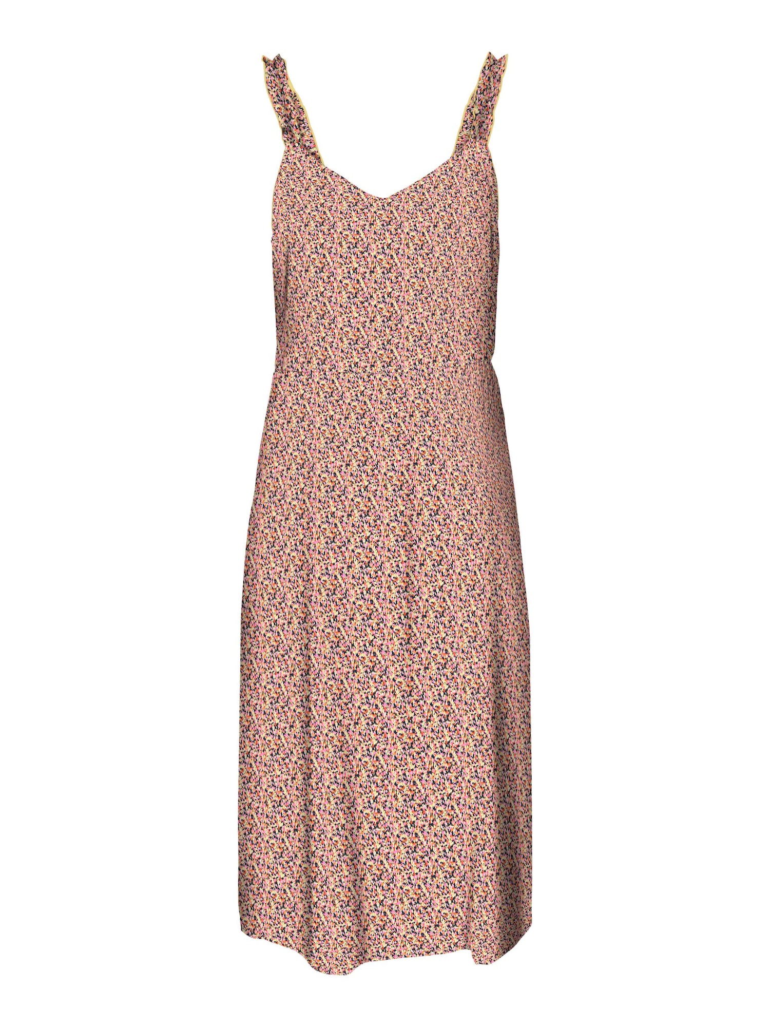 VERO MODA Obleka 'Splash'  safir / rumena / svetlo roza / ognjeno rdeča