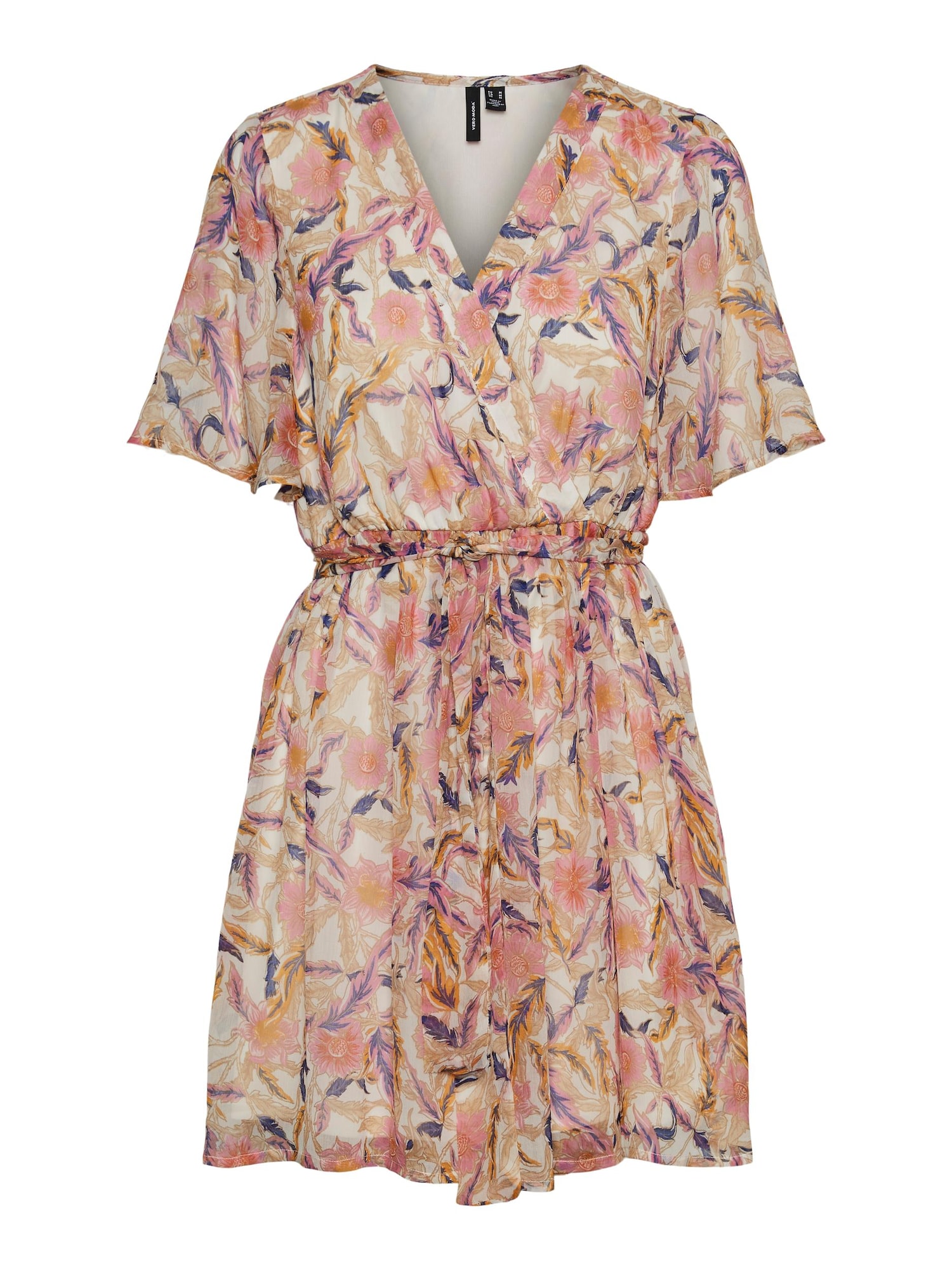 VERO MODA Obleka 'Tuva'  kremna / temno bež / indigo / mandarina / staro roza