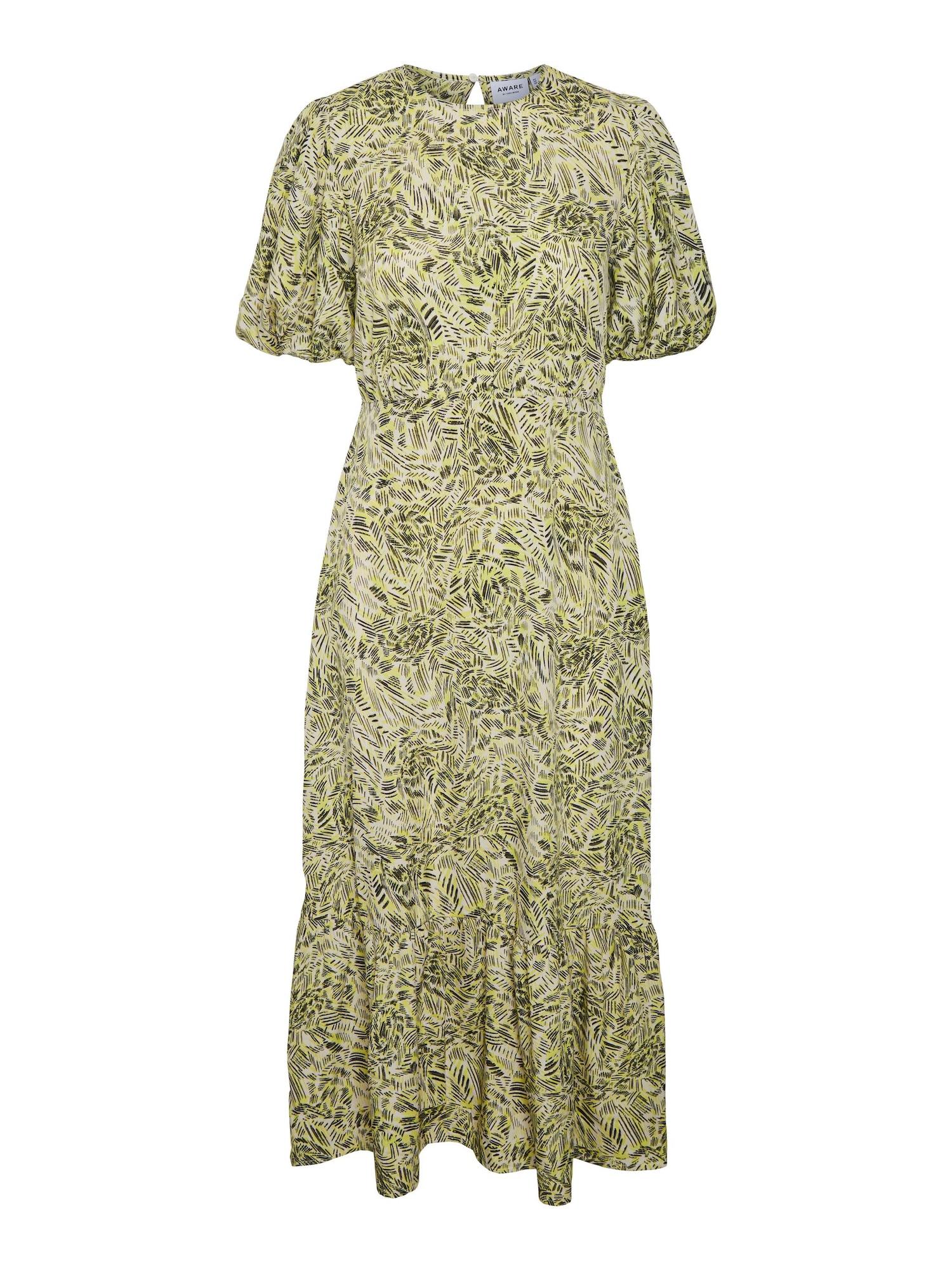 VERO MODA Obleka  zelena / limeta / črna