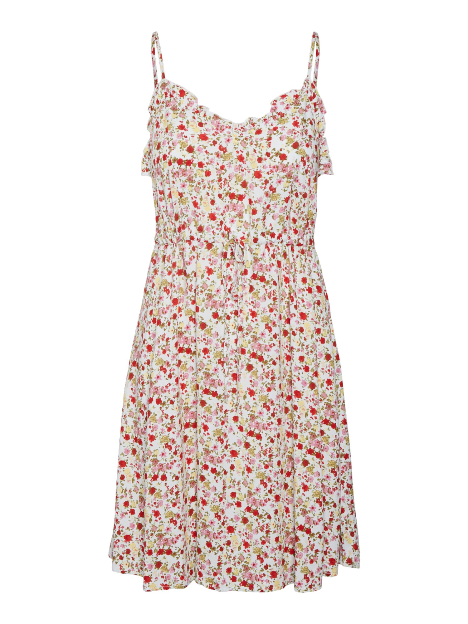 VERO MODA Poletna obleka 'Easy'  pastelno rumena / oliva / roza / rdeča / bela
