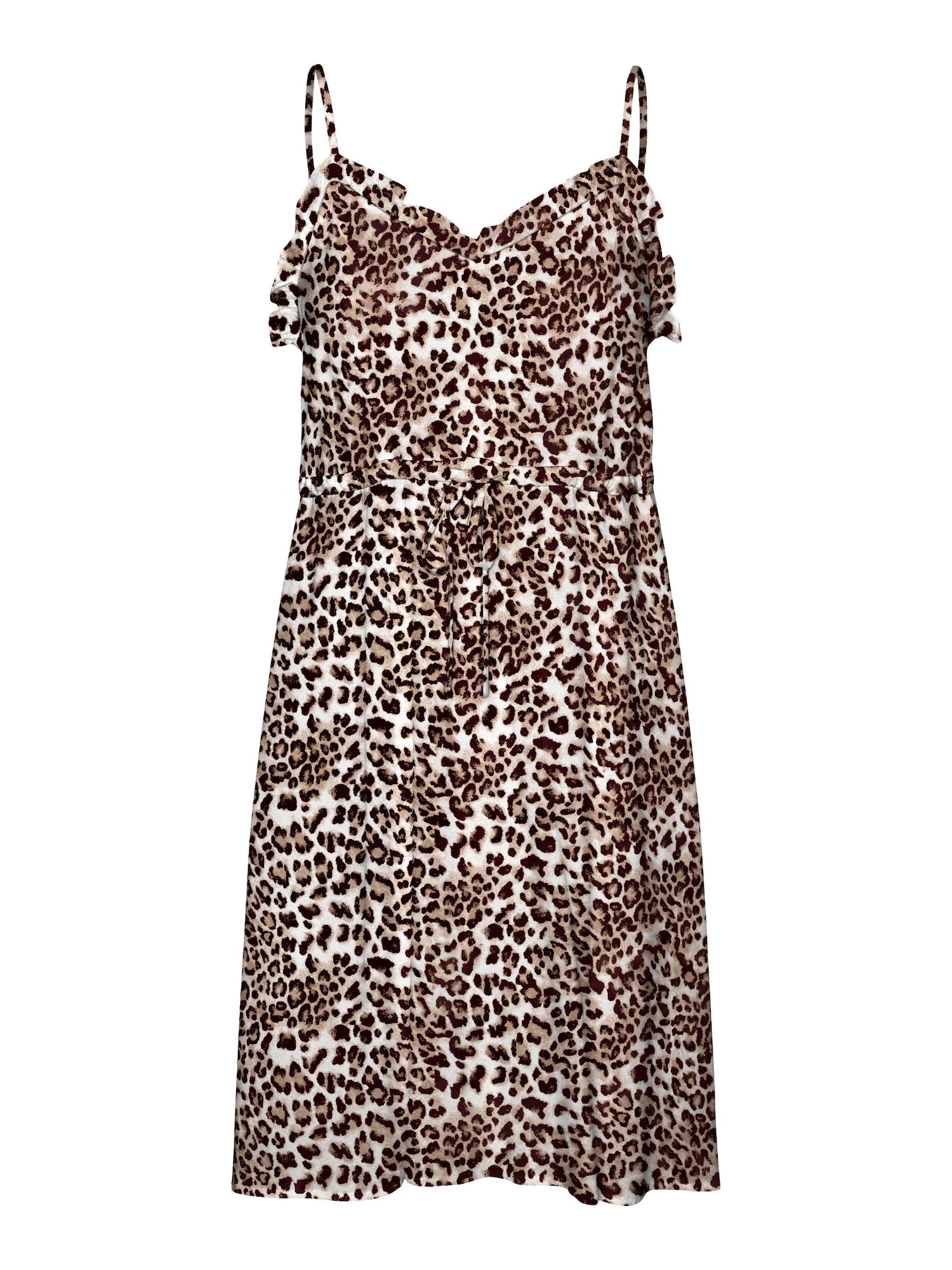 VERO MODA Poletna obleka 'Easy'  svetlo rjava / temno rjava / bela