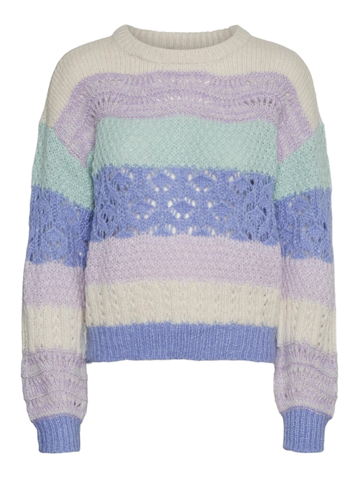 VERO MODA Pulover 'New Boho'  bež / svetlo modra / meta / svetlo lila