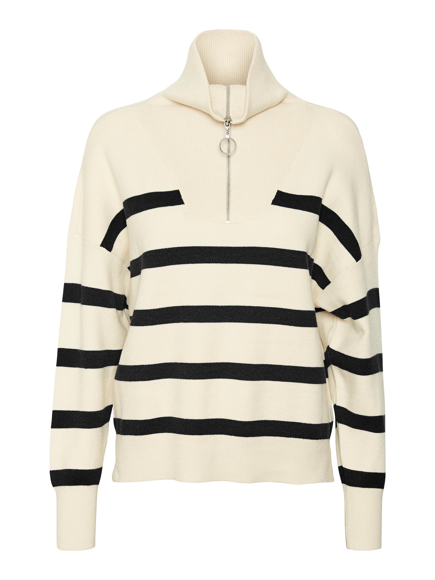 VERO MODA Pulover 'Saba'  bež / črna