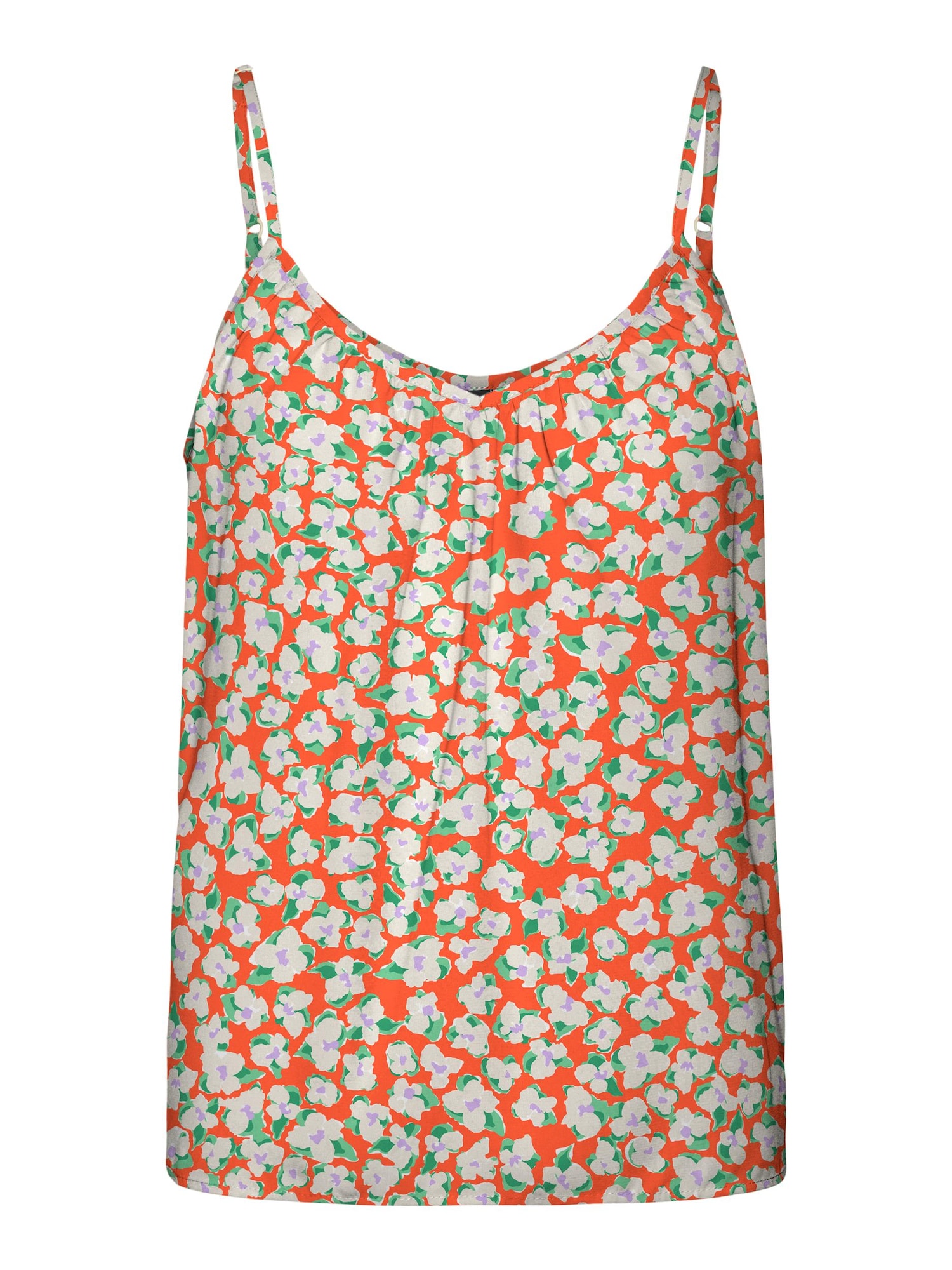 VERO MODA Top 'Olea'  žad / travnato zelena / svetlo lila / temno oranžna / bela