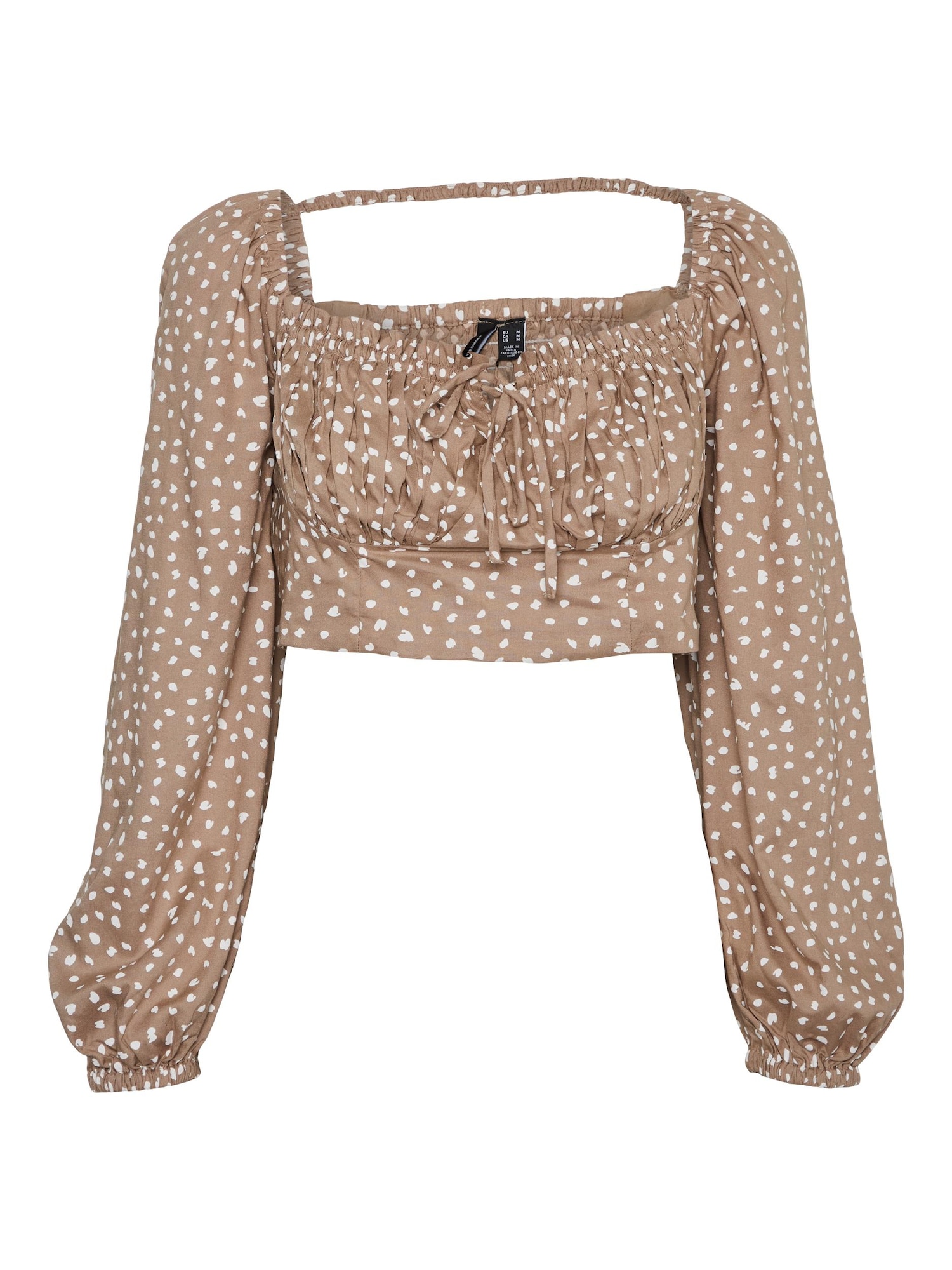 VERO MODA Top 'SANDY'  svetlo rjava / bela