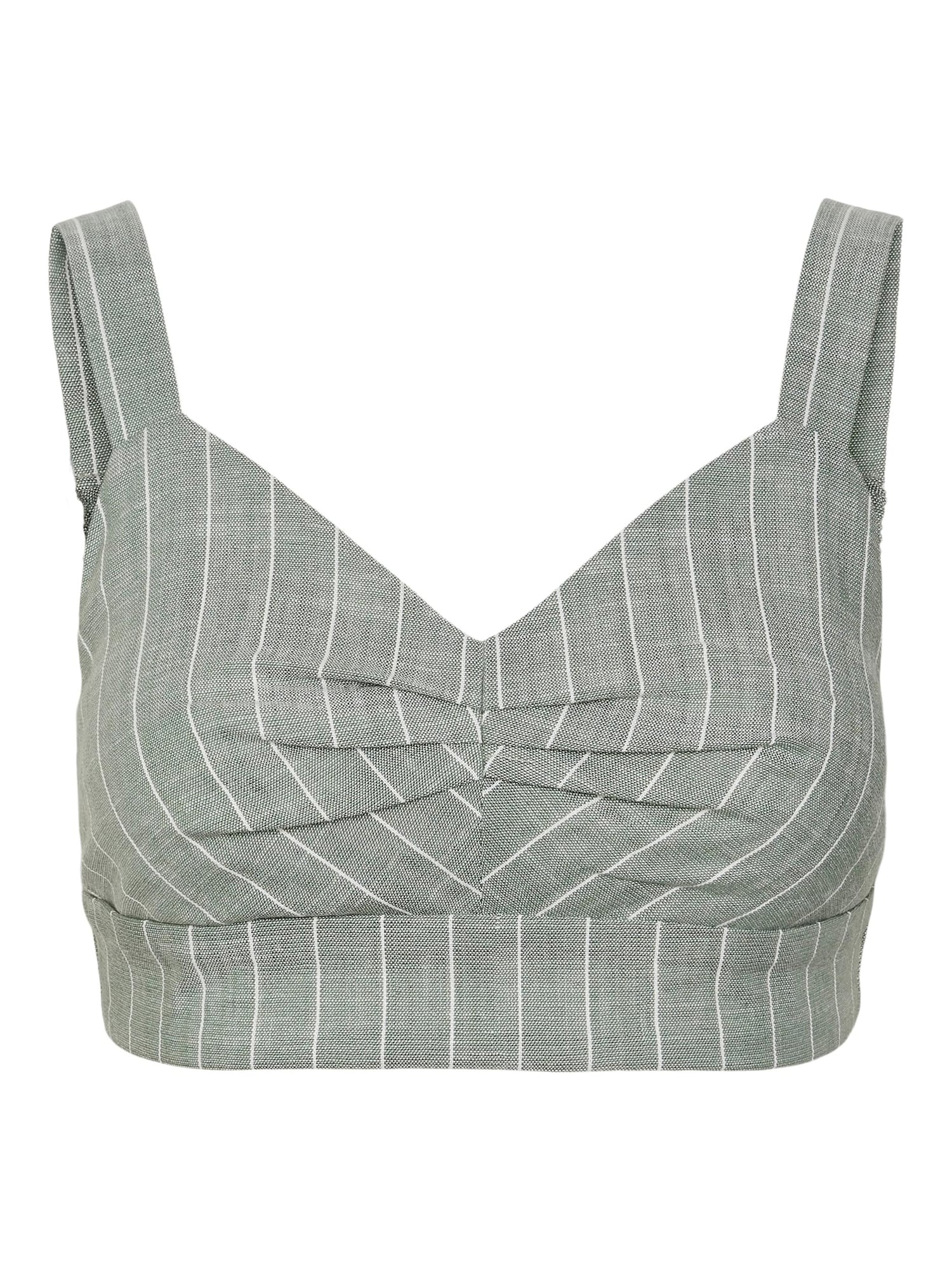 VERO MODA Top 'Serena'  kaki / bela