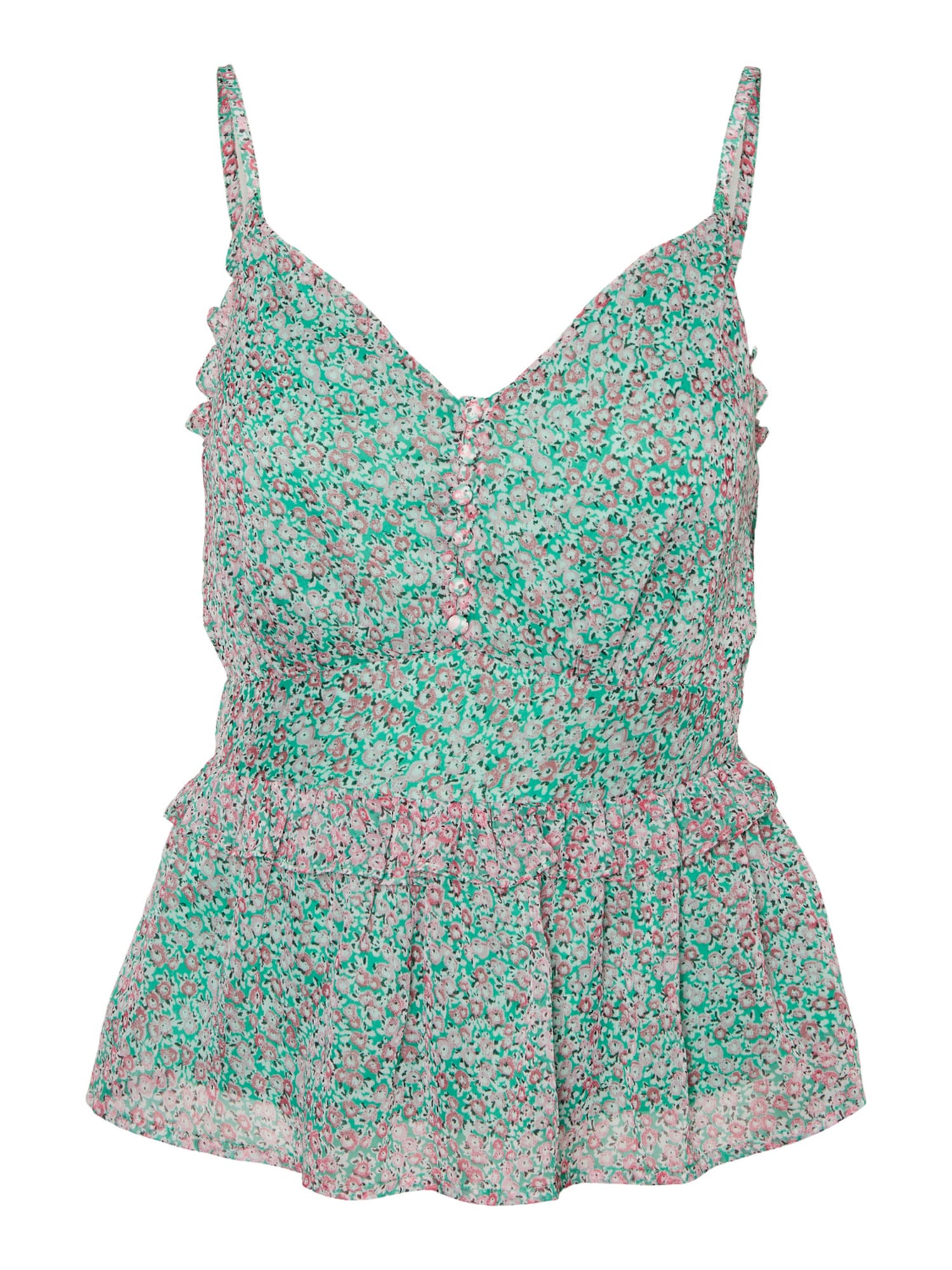 VERO MODA Top 'URBA'  zelena / roza / črna / bela