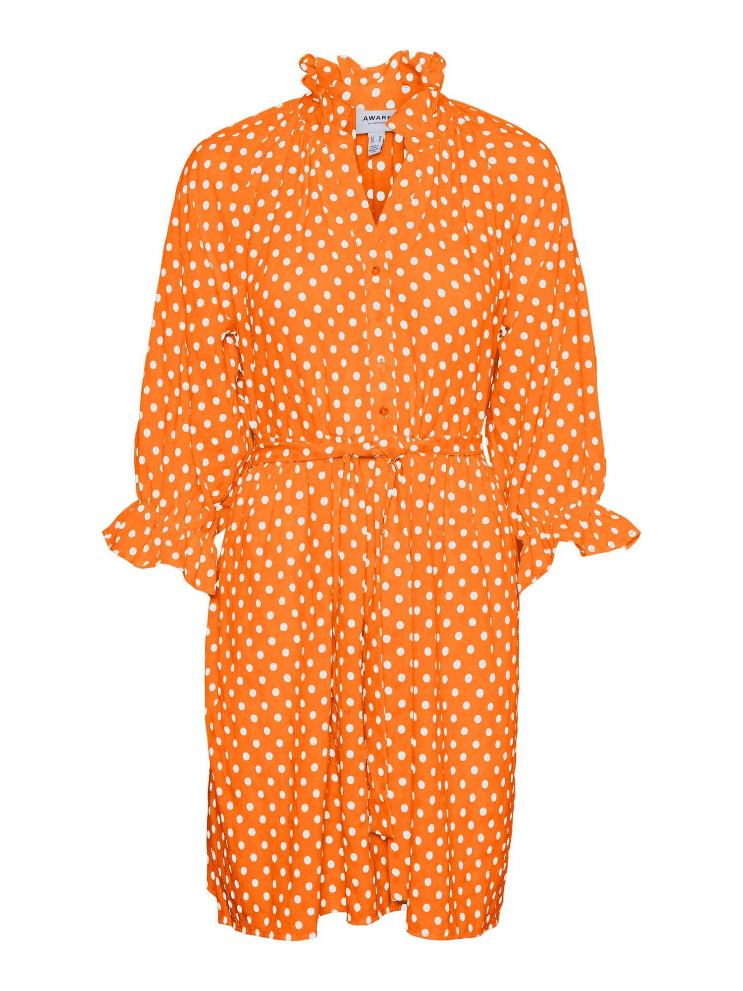 Vero Moda Aware Dolga srajca 'Cornelia'  oranžna / bela