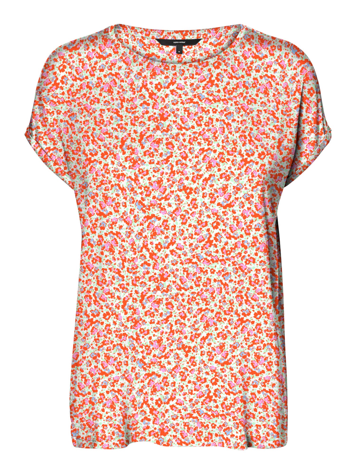 Vero Moda Aware Majica 'Ava'  svetlo modra / svetlo zelena / oranžna / češnjevo rdeča / bela