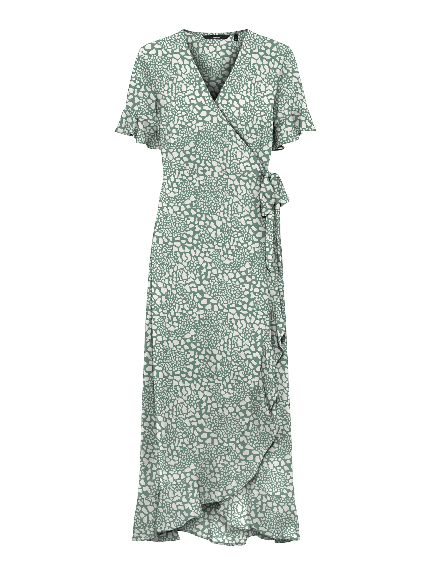 Vero Moda Petite Obleka 'SAGA'  zelena / bela