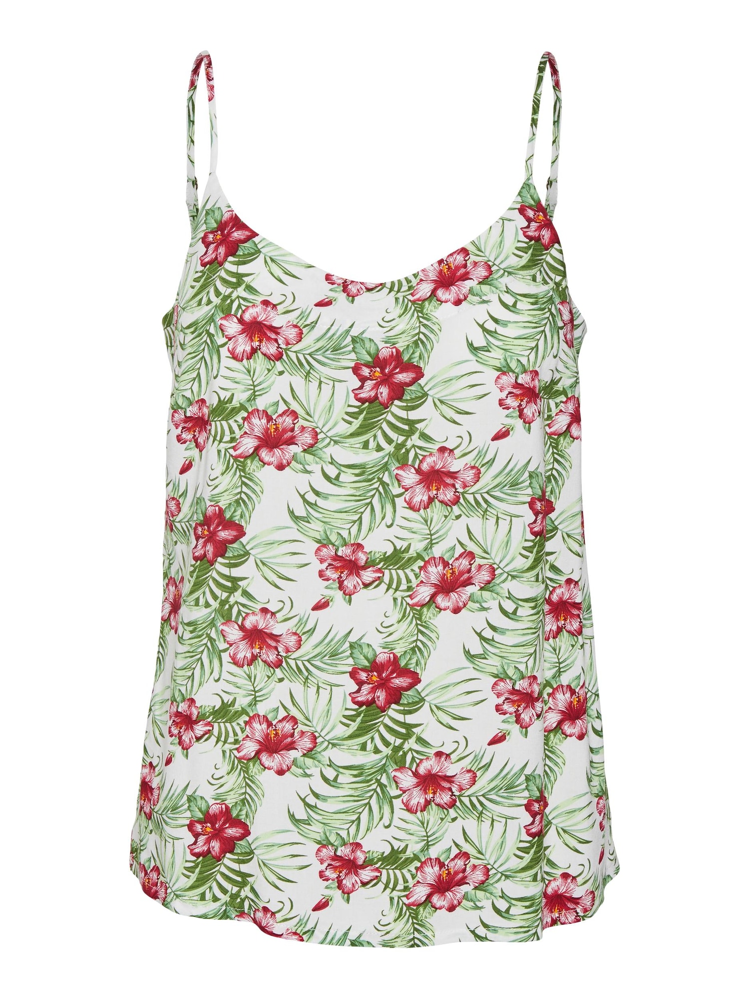 Vero Moda Petite Top 'Easy'  zelena / ognjeno rdeča / bela