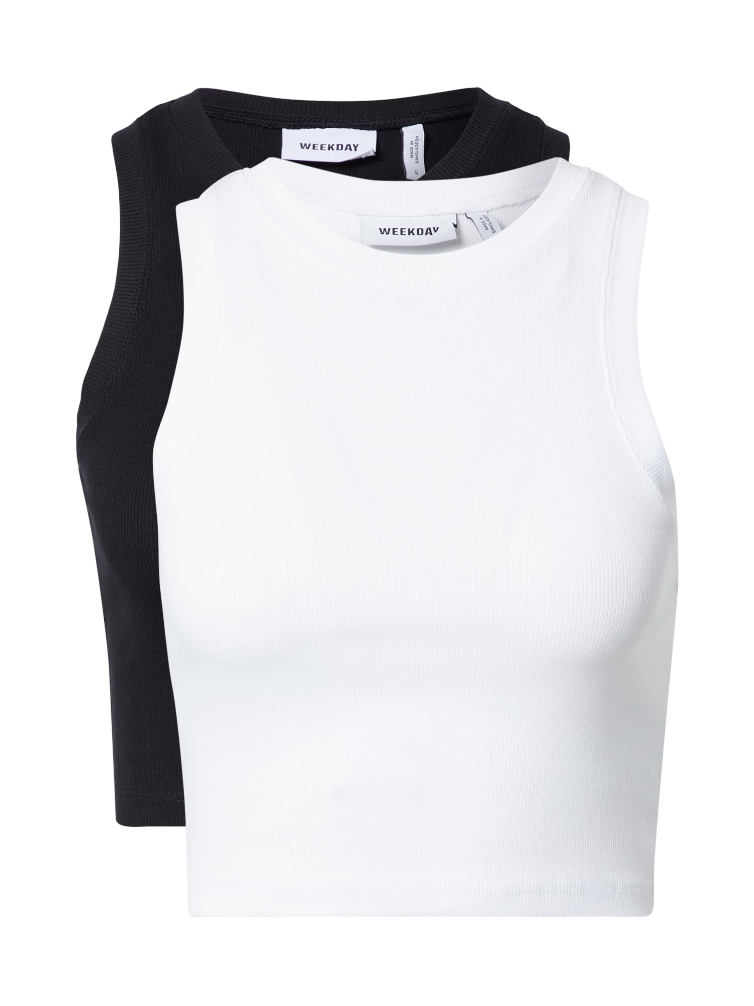 WEEKDAY Top  črna / bela