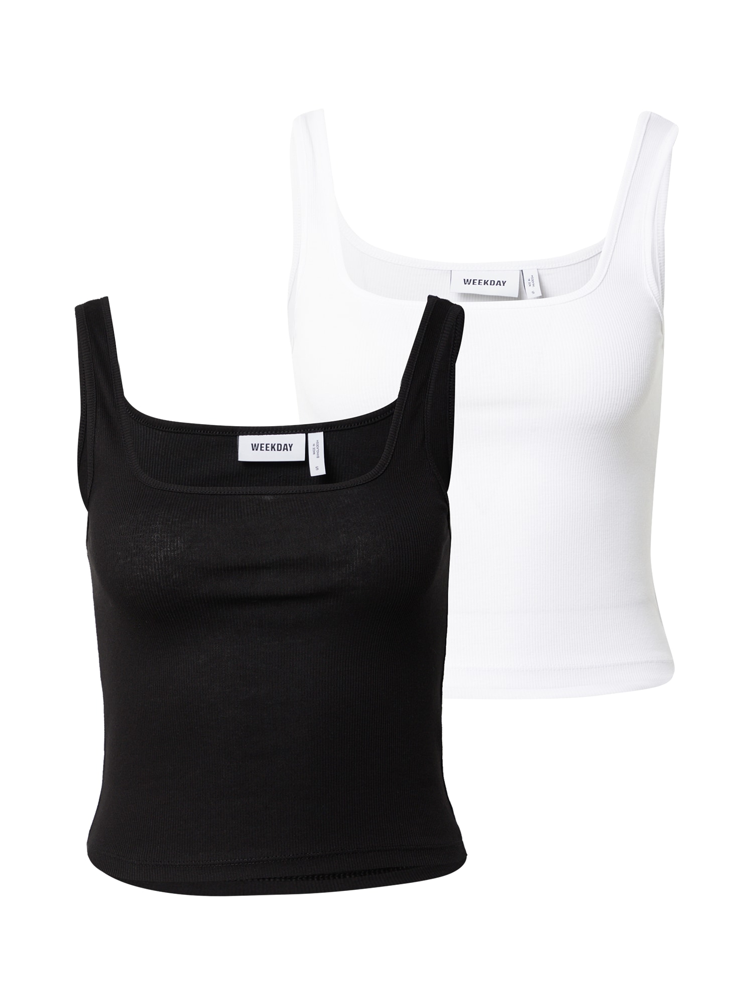 WEEKDAY Top  črna / bela