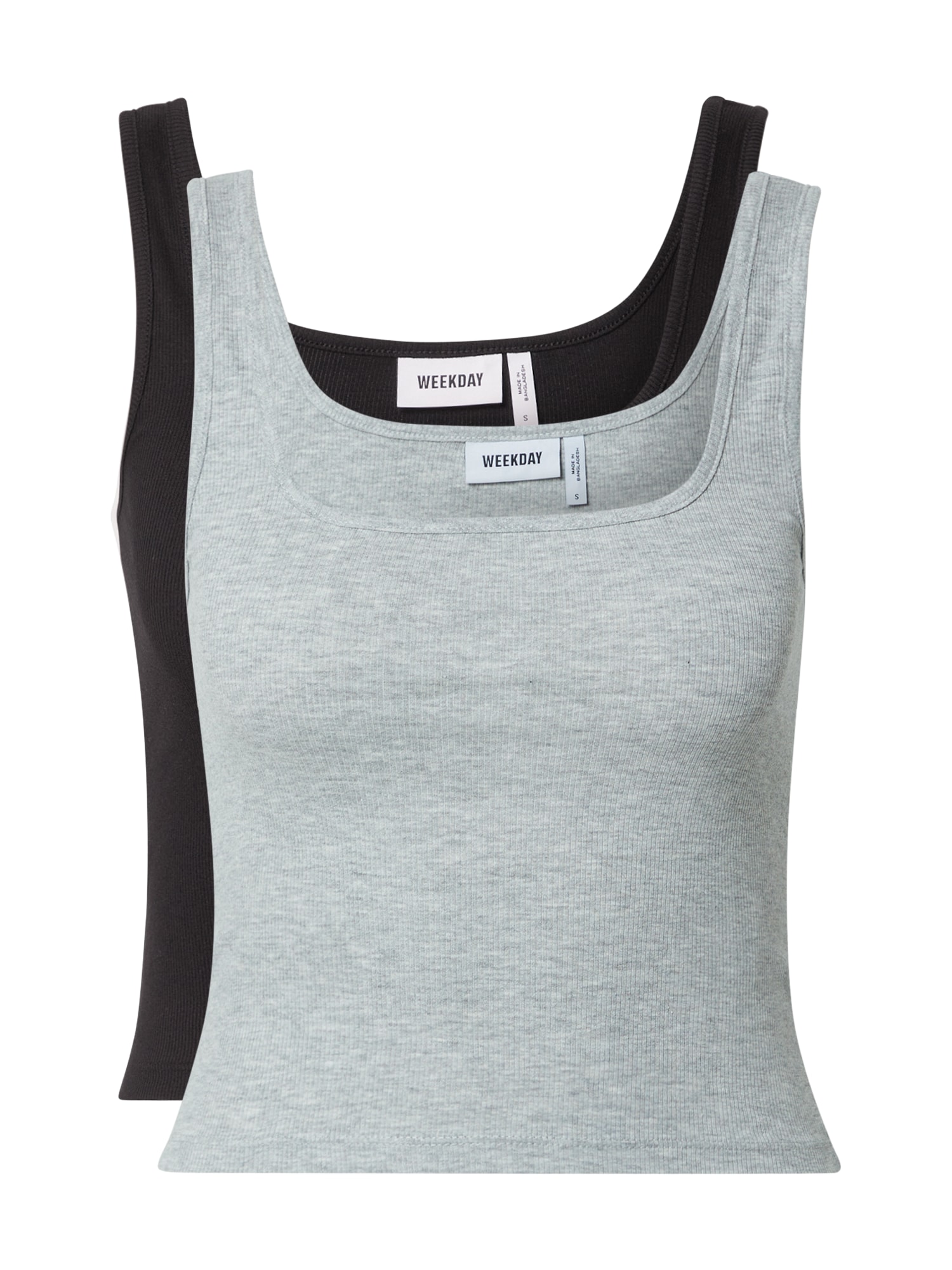 WEEKDAY Top  pegasto siva / črna