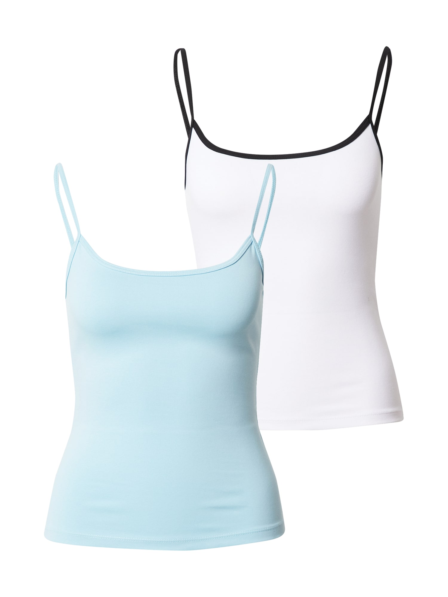 WEEKDAY Top  svetlo modra / črna / bela