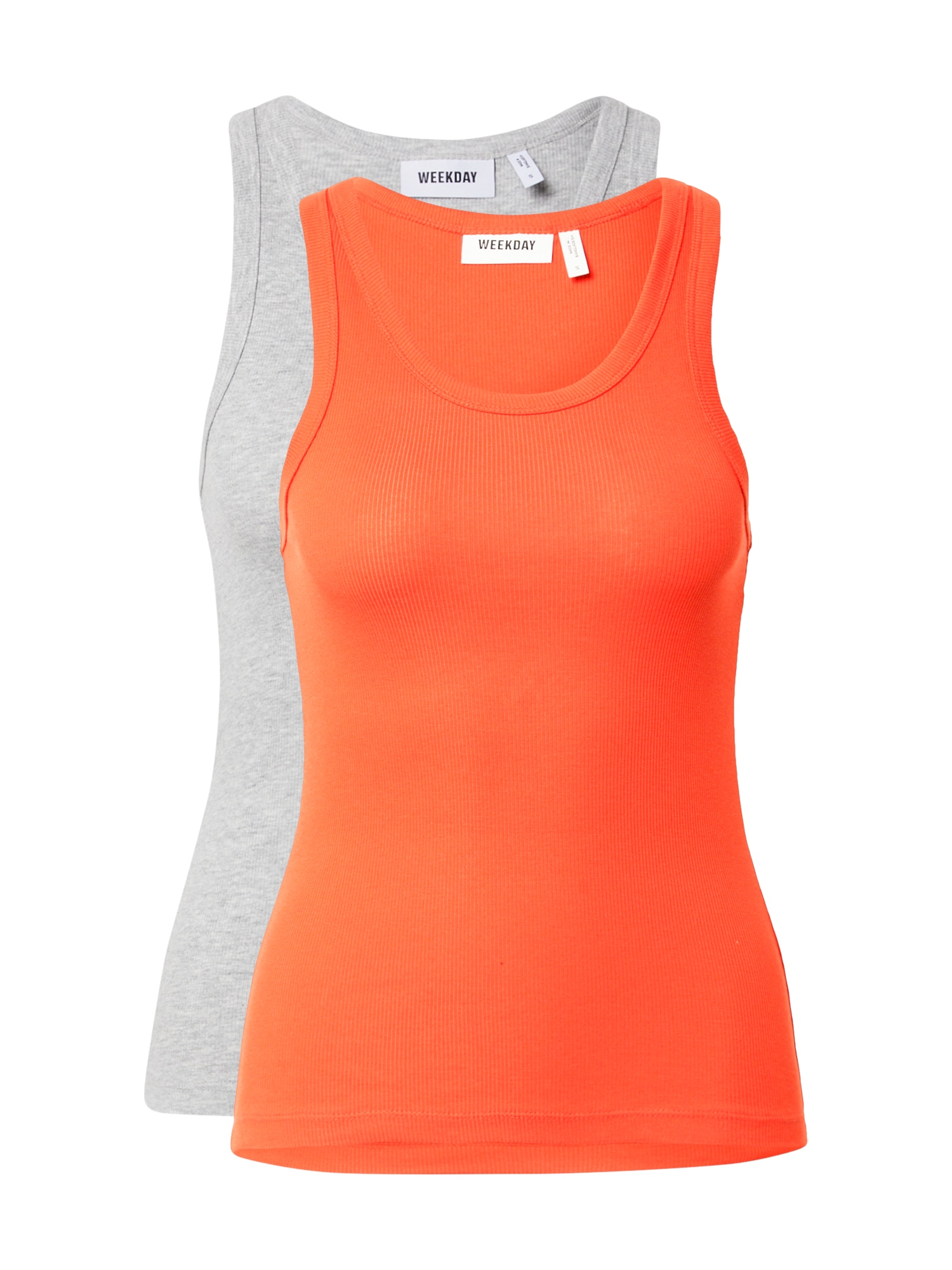 WEEKDAY Top  svetlo siva / oranžna
