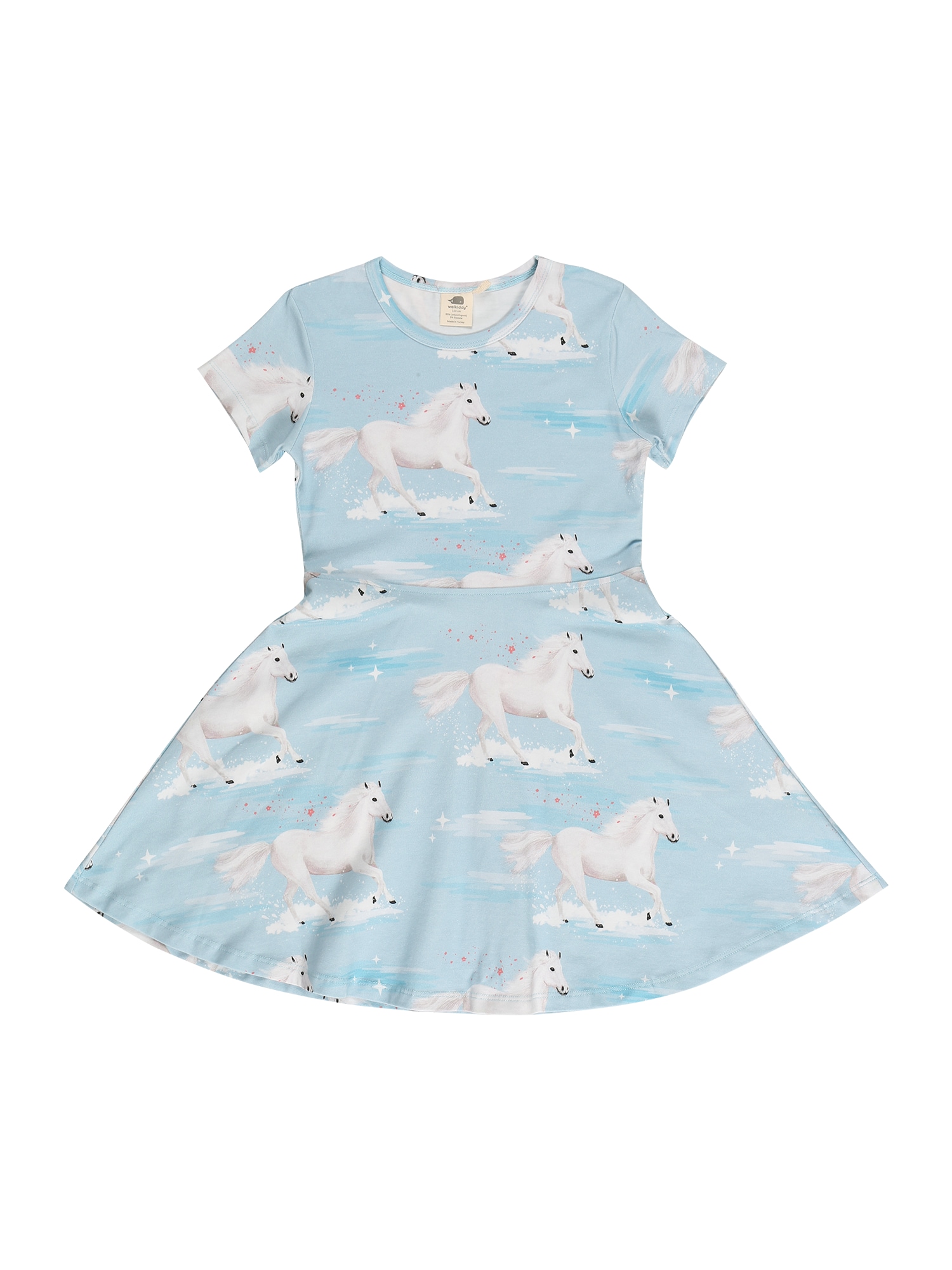 Walkiddy Obleka  svetlo modra / bela
