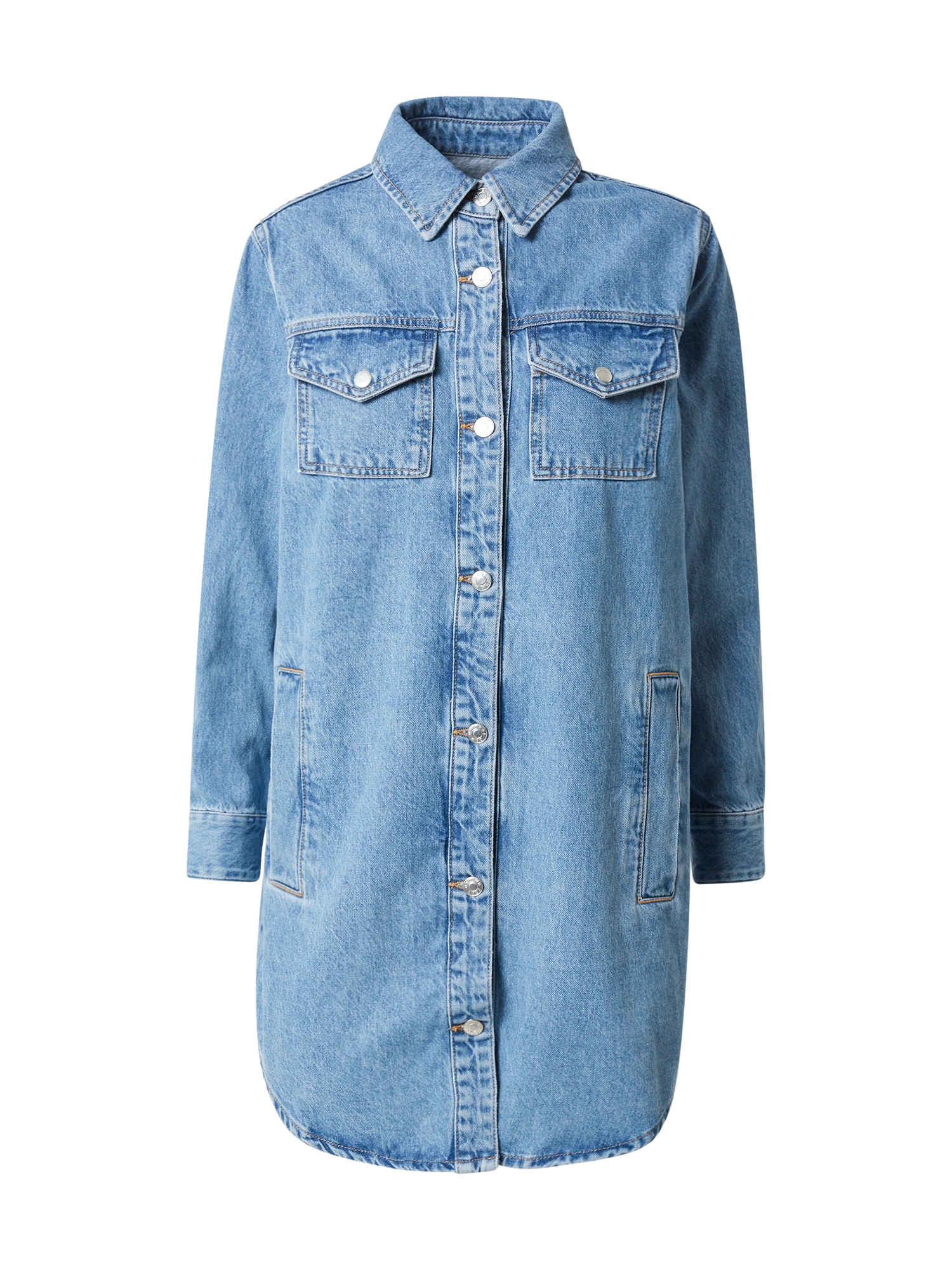 Warehouse Dolga srajca  moder denim