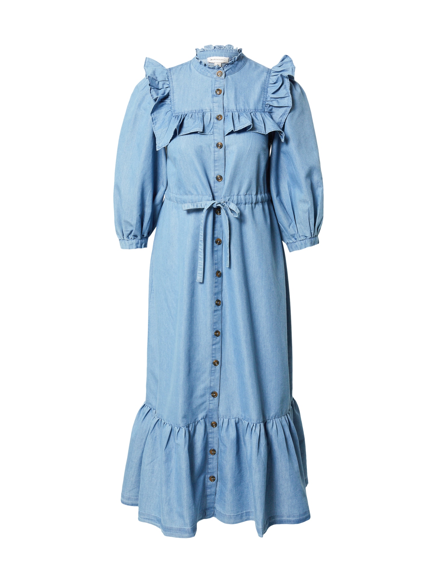 Warehouse Dolga srajca  moder denim