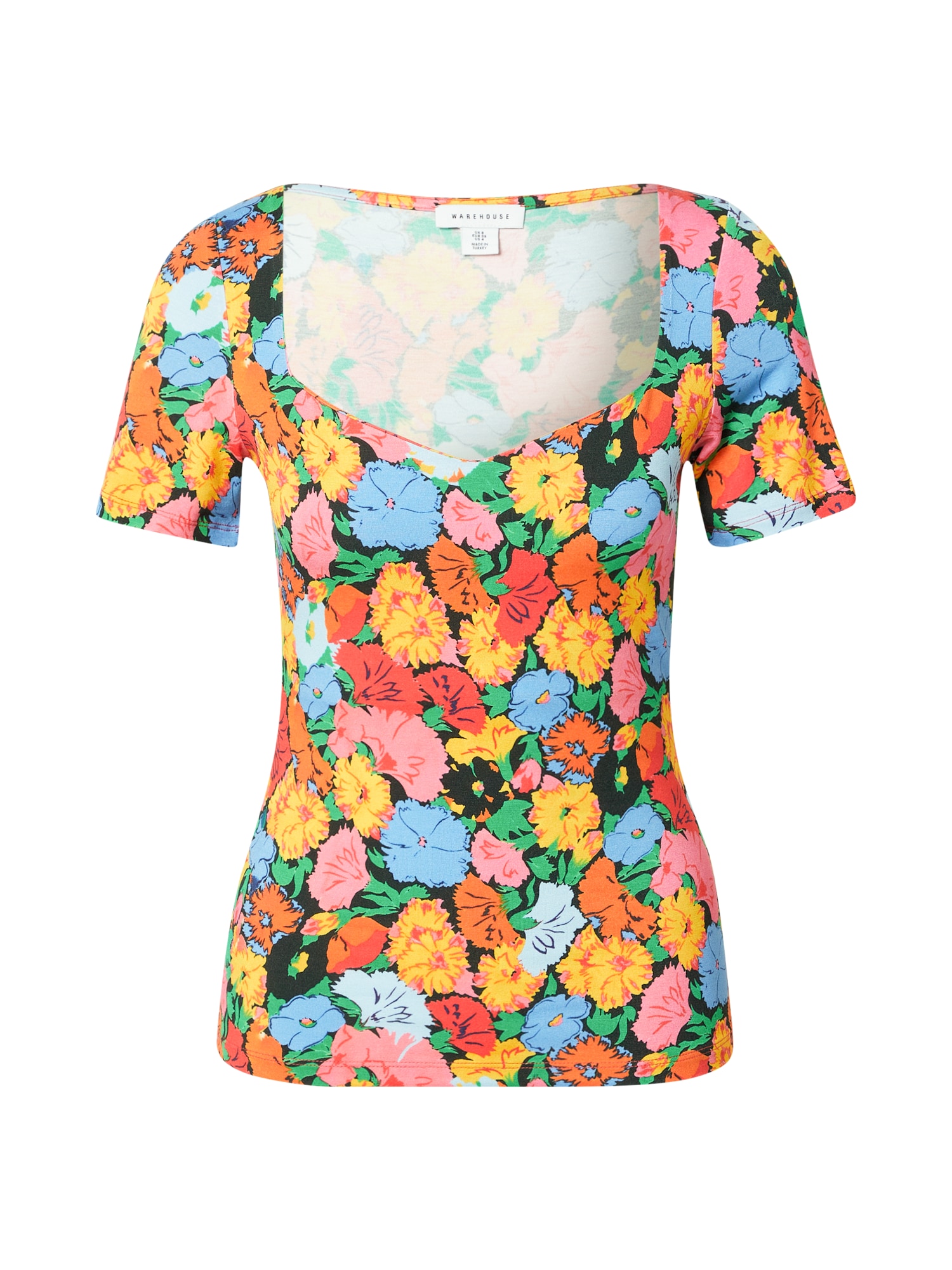 Warehouse Majica  svetlo modra / zelena / oranžna / rosé / črna