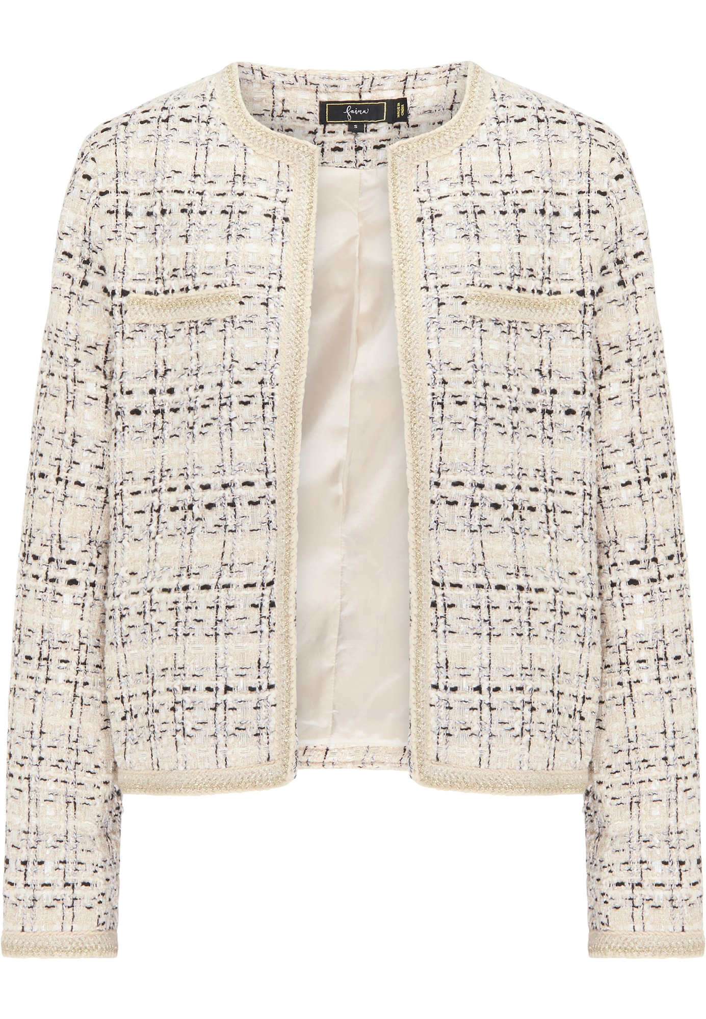 faina Blazer  šampanjec / zlata / črna / bela