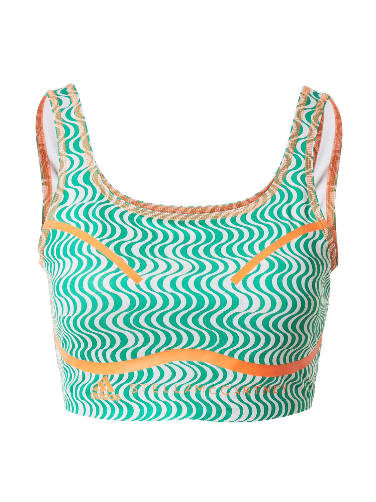 ADIDAS BY STELLA MCCARTNEY Športni top 'True Purpose'  siva / smaragd / oranžna