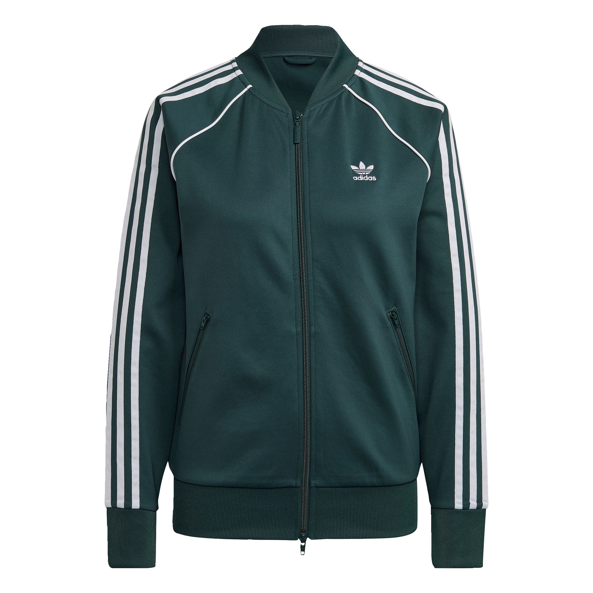 ADIDAS ORIGINALS Jopa na zadrgo  temno zelena / bela