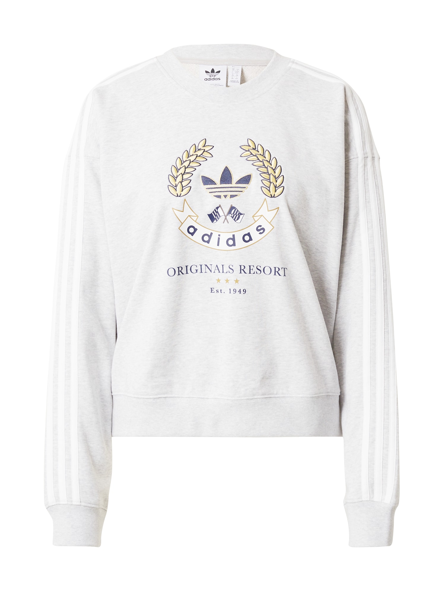 ADIDAS ORIGINALS Majica  mornarska / zlata / svetlo siva / bela