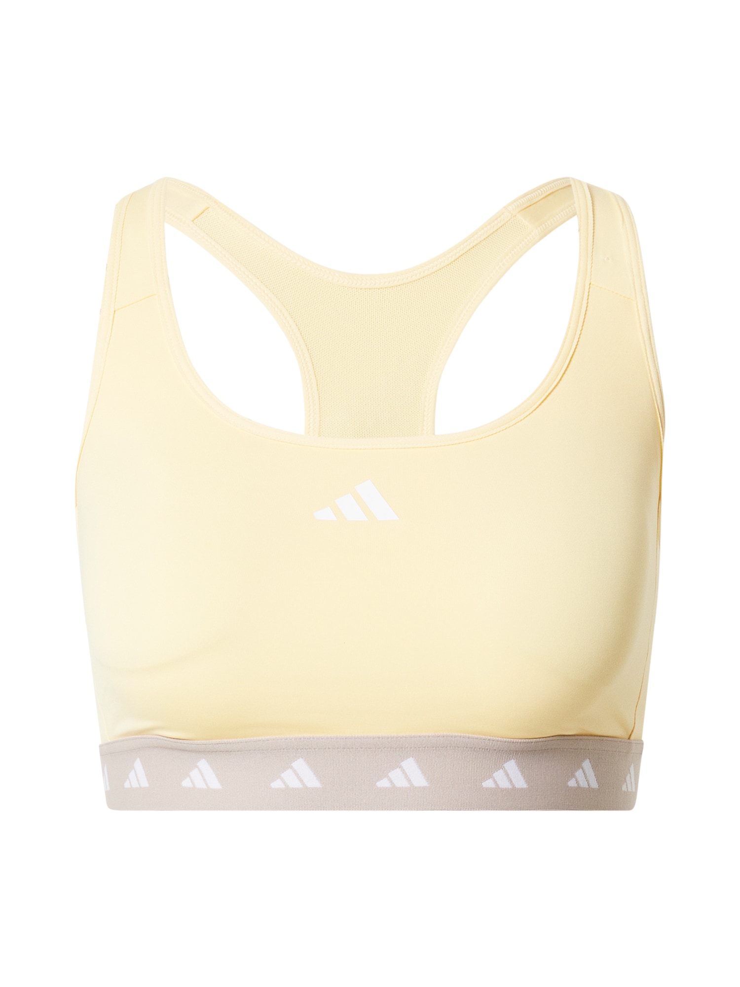 ADIDAS PERFORMANCE Športni nederček  pastelno rumena / greige / bela