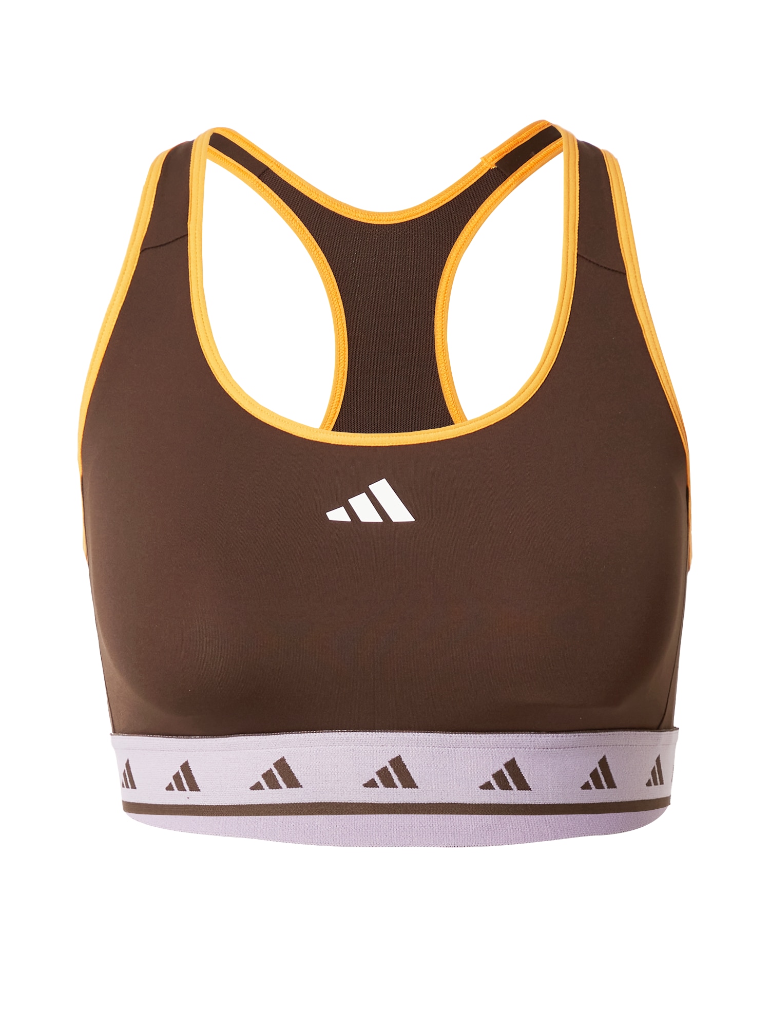 ADIDAS PERFORMANCE Športni nederček  temno rjava / rumena / bela