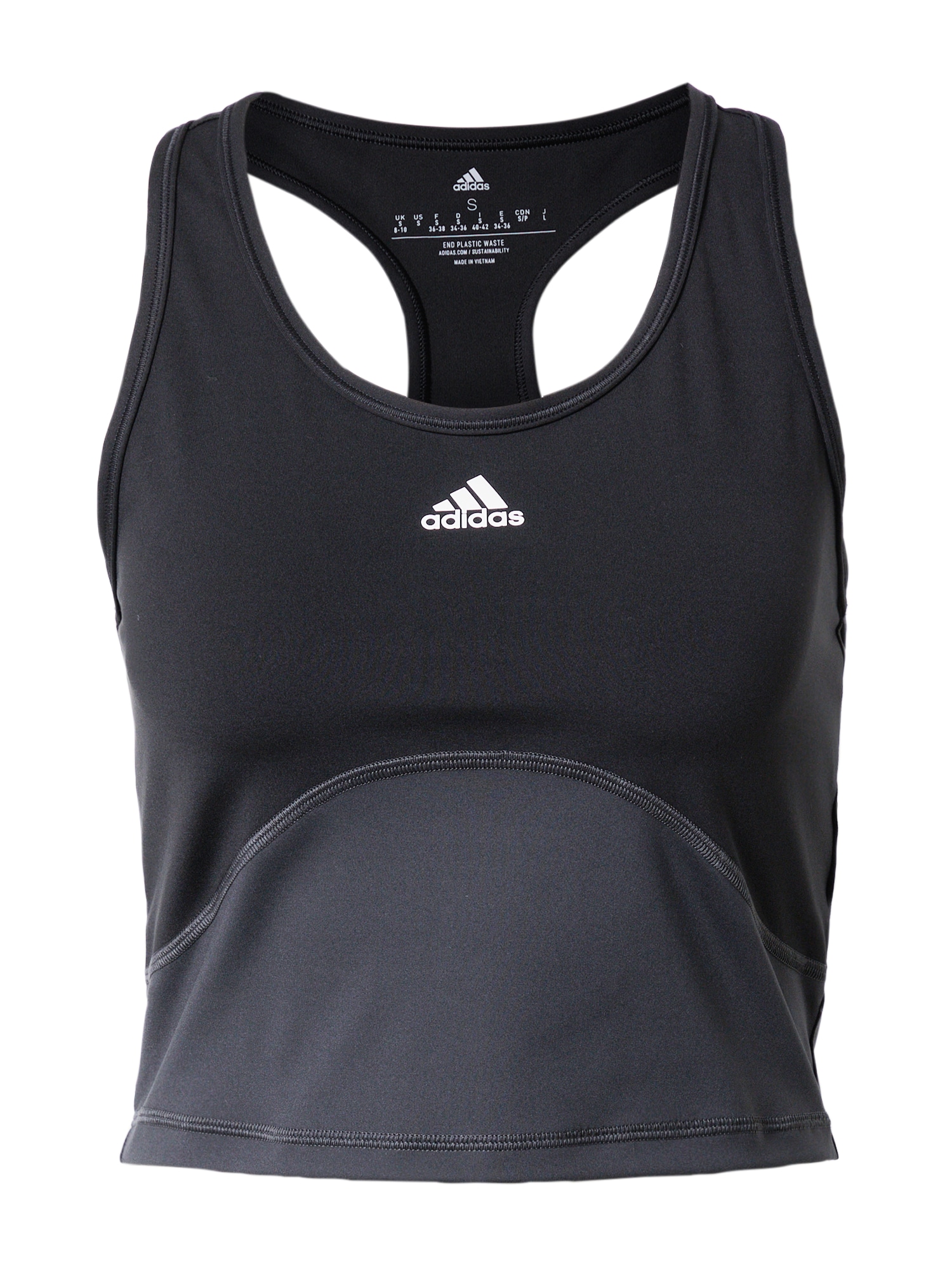 ADIDAS PERFORMANCE Športni top  temno siva / črna / bela