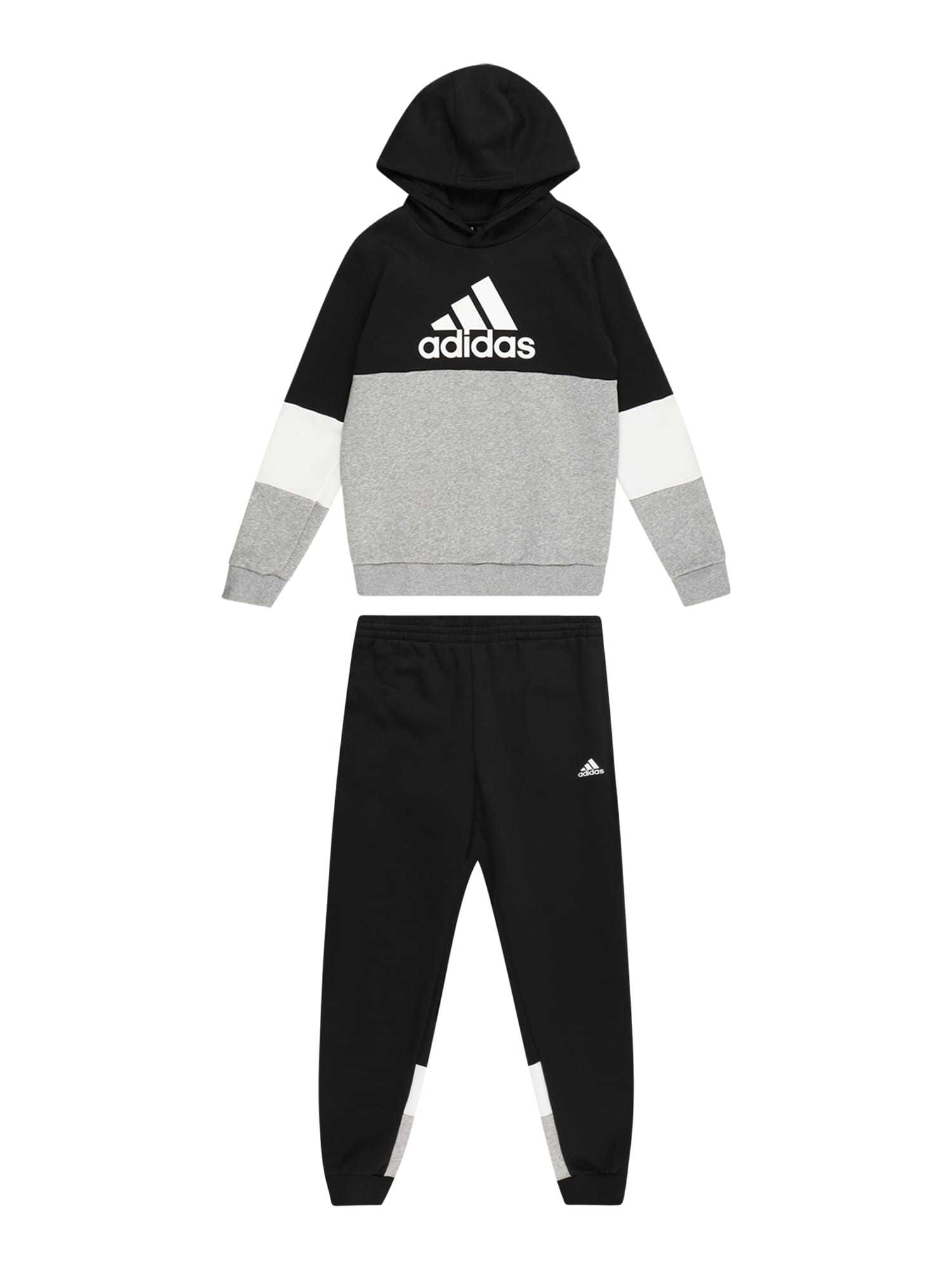 ADIDAS SPORTSWEAR Športna trenirka  pegasto siva / črna / bela