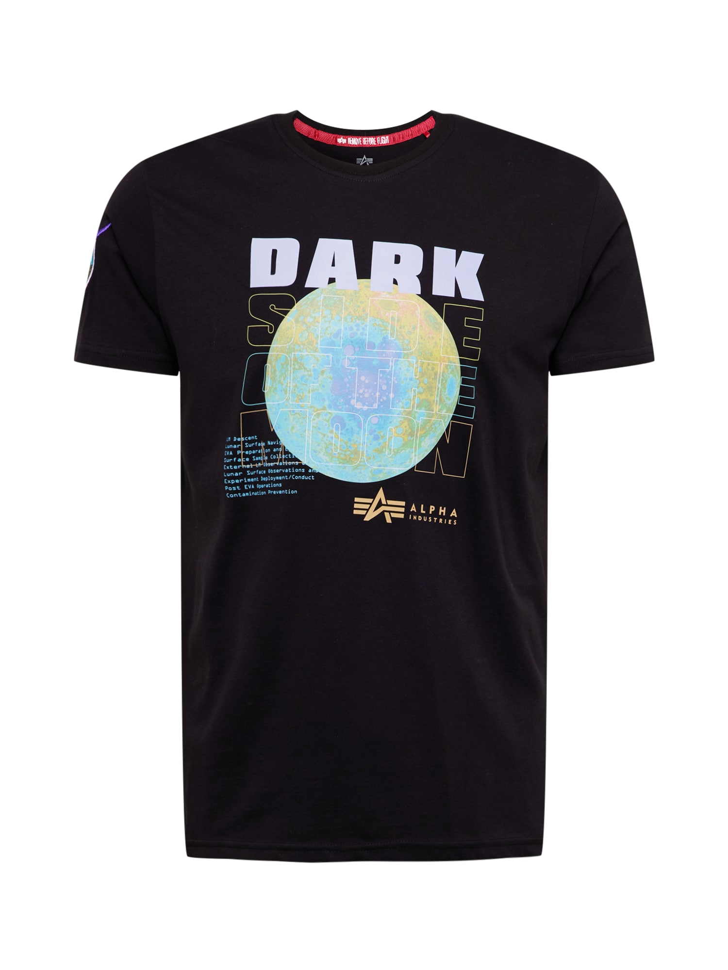 ALPHA INDUSTRIES Majica 'Dark Side'  svetlo modra / gorčica / svetlo siva / črna