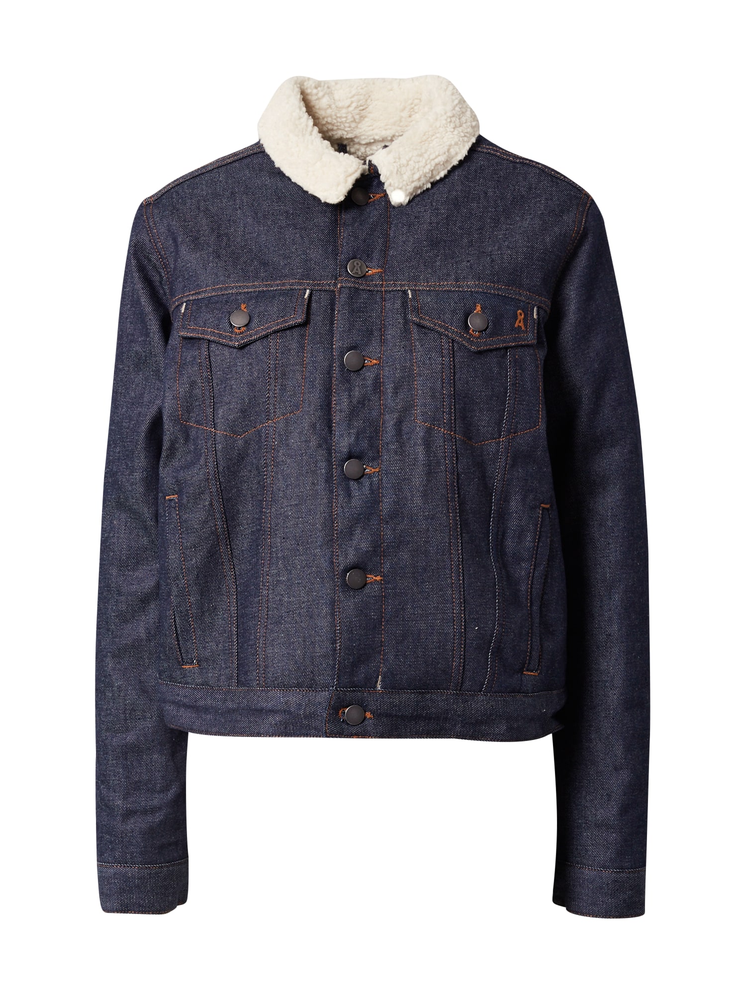 ARMEDANGELS Prehodna jakna 'Velita'  moder denim / volneno bela
