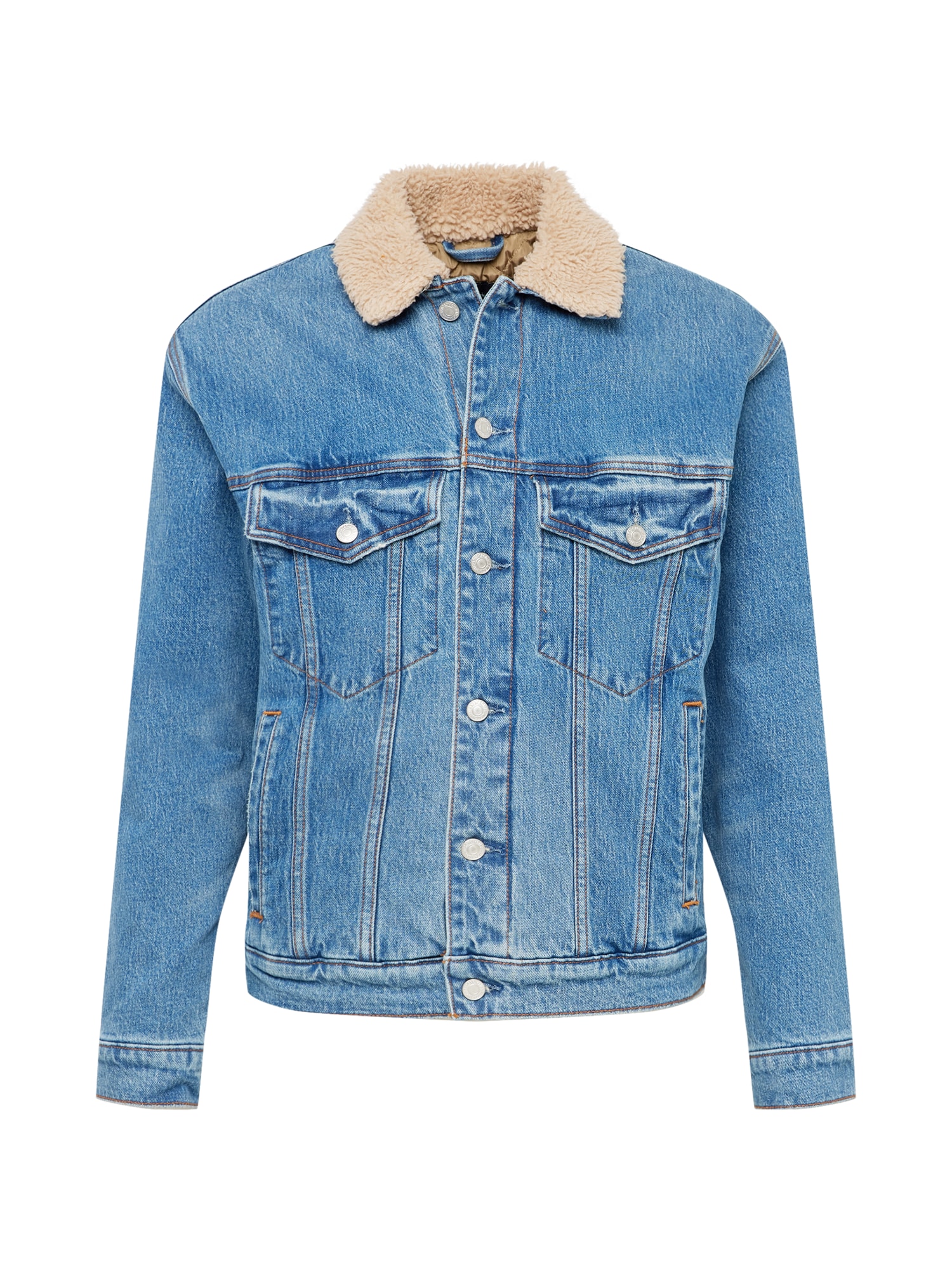 Abercrombie & Fitch Prehodna jakna  bež / moder denim