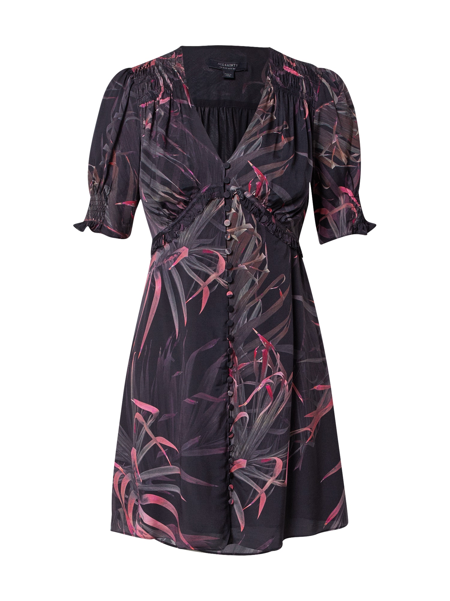 AllSaints Dolga srajca  siva / rosé / pastelno rdeča / črna