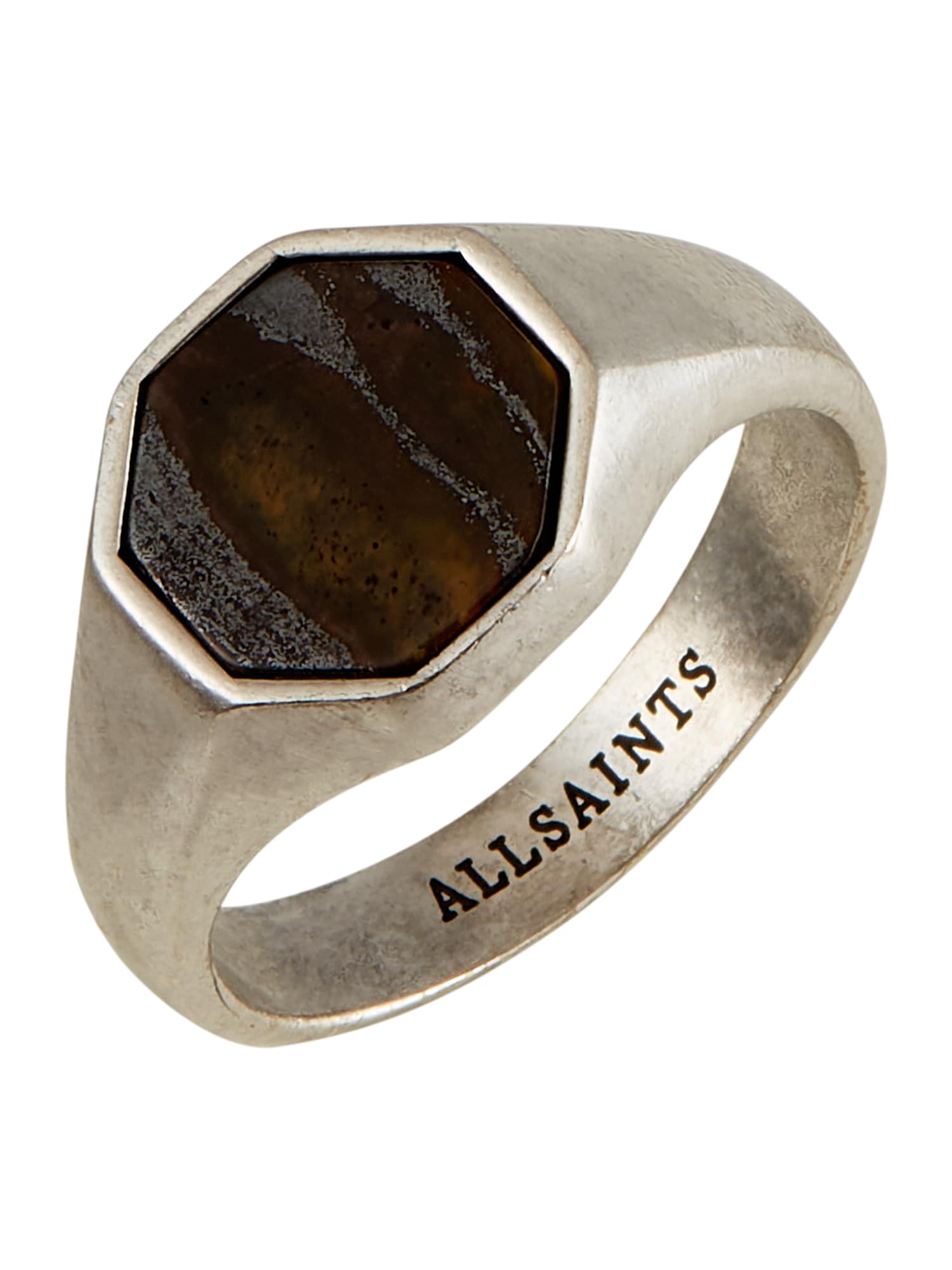 AllSaints Prstan  antracit / srebrna
