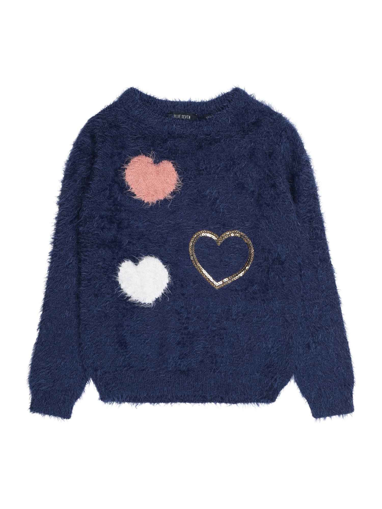 BLUE SEVEN Pulover  mornarska / zlata / puder / bela