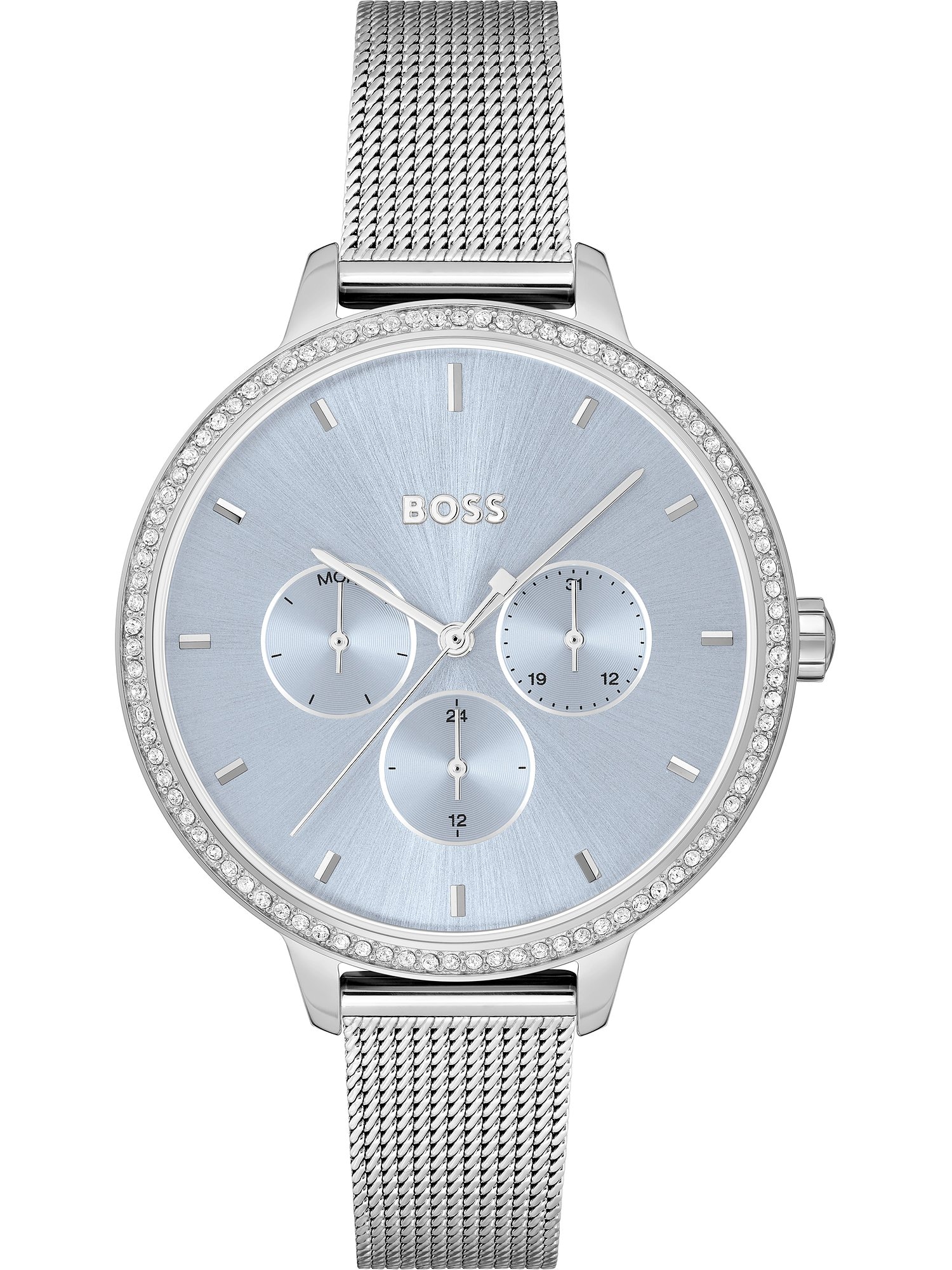 BOSS Black Analogna ura  modra / srebrna