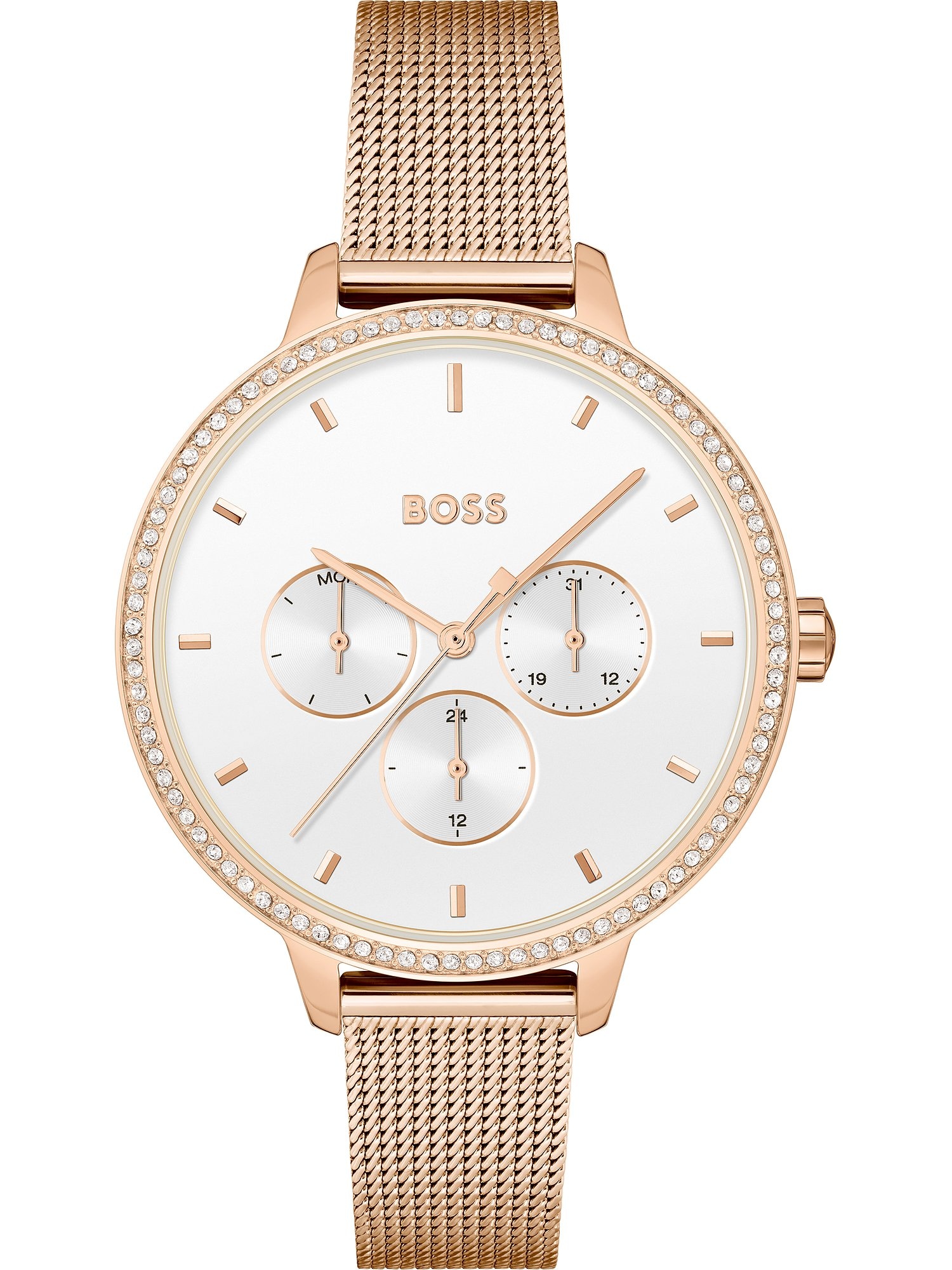 BOSS Black Analogna ura  rosé / bela