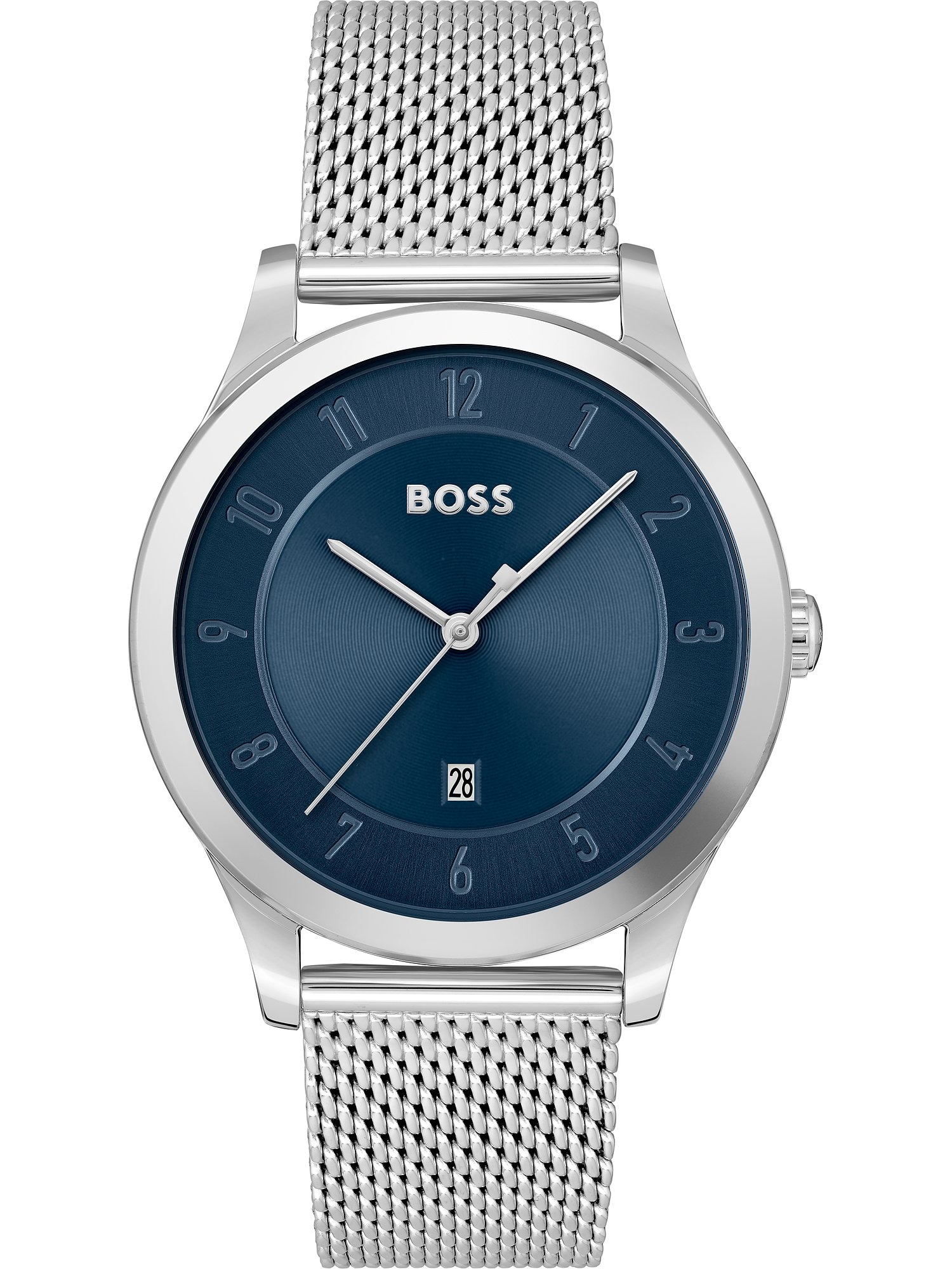 BOSS Black Analogna ura  temno modra / srebrna